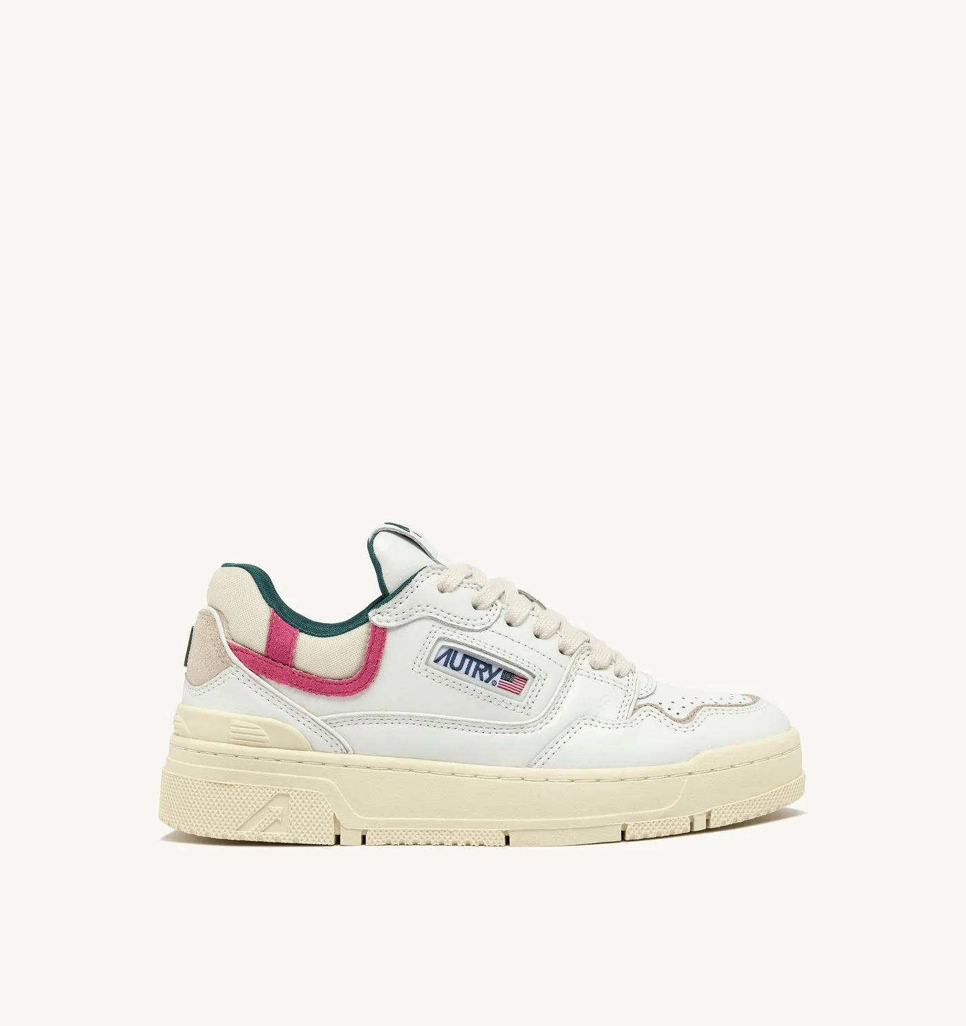 CLC LOW IN PELLE BIANCA E SUEDE CARMINE ROSE