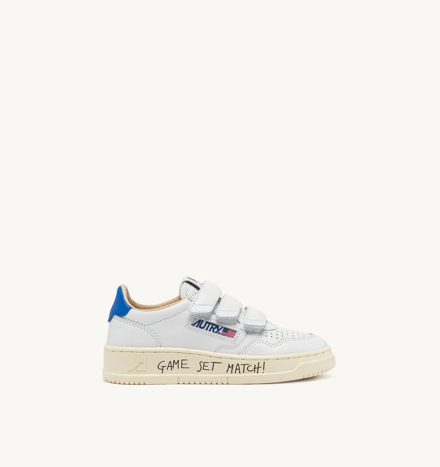 MEDALIST KIDS LOW IN PELLE COLORE BIANCO E PALACE BLUE CON LETTERING