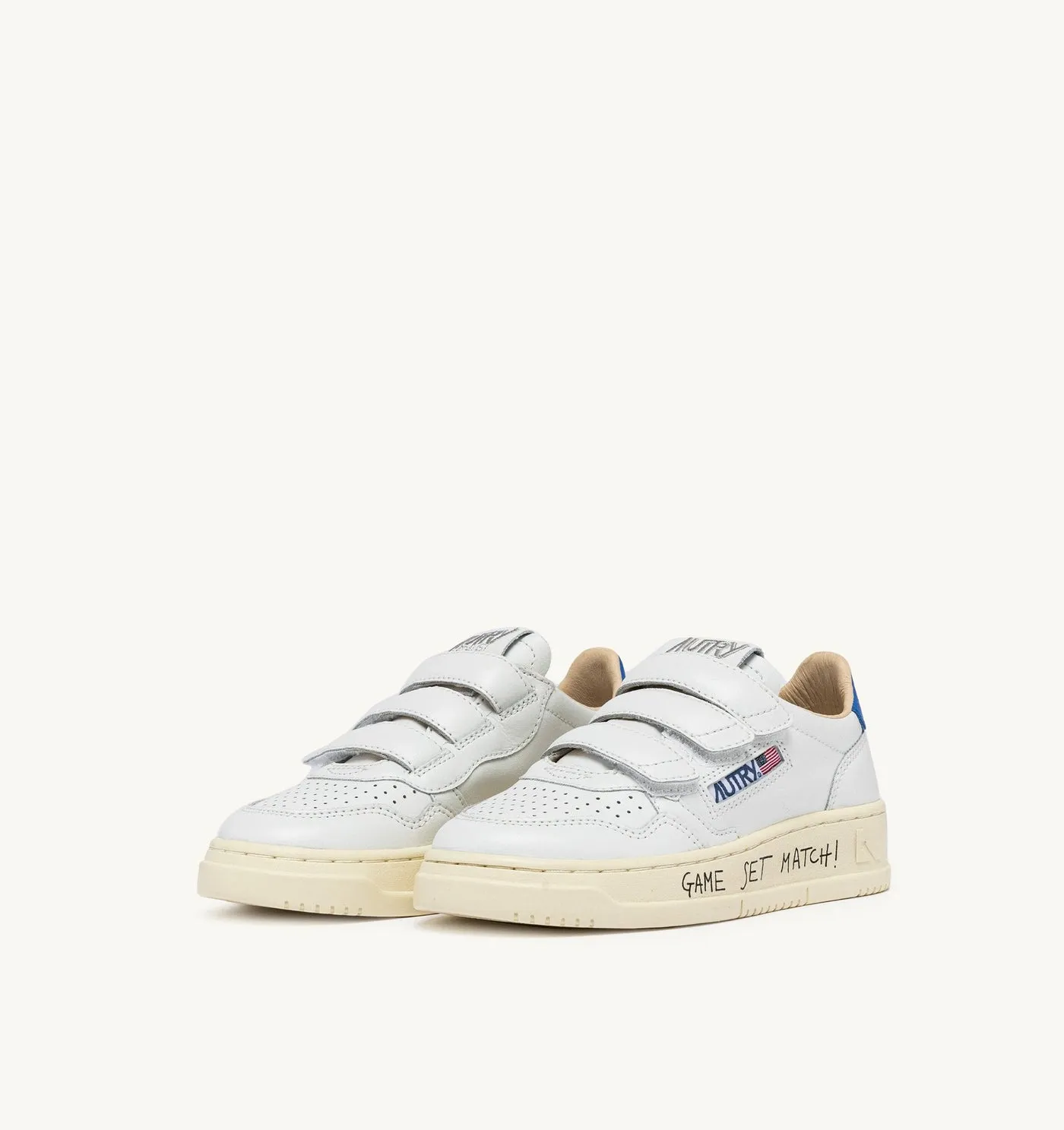 MEDALIST KIDS LOW IN PELLE COLORE BIANCO E PALACE BLUE CON LETTERING