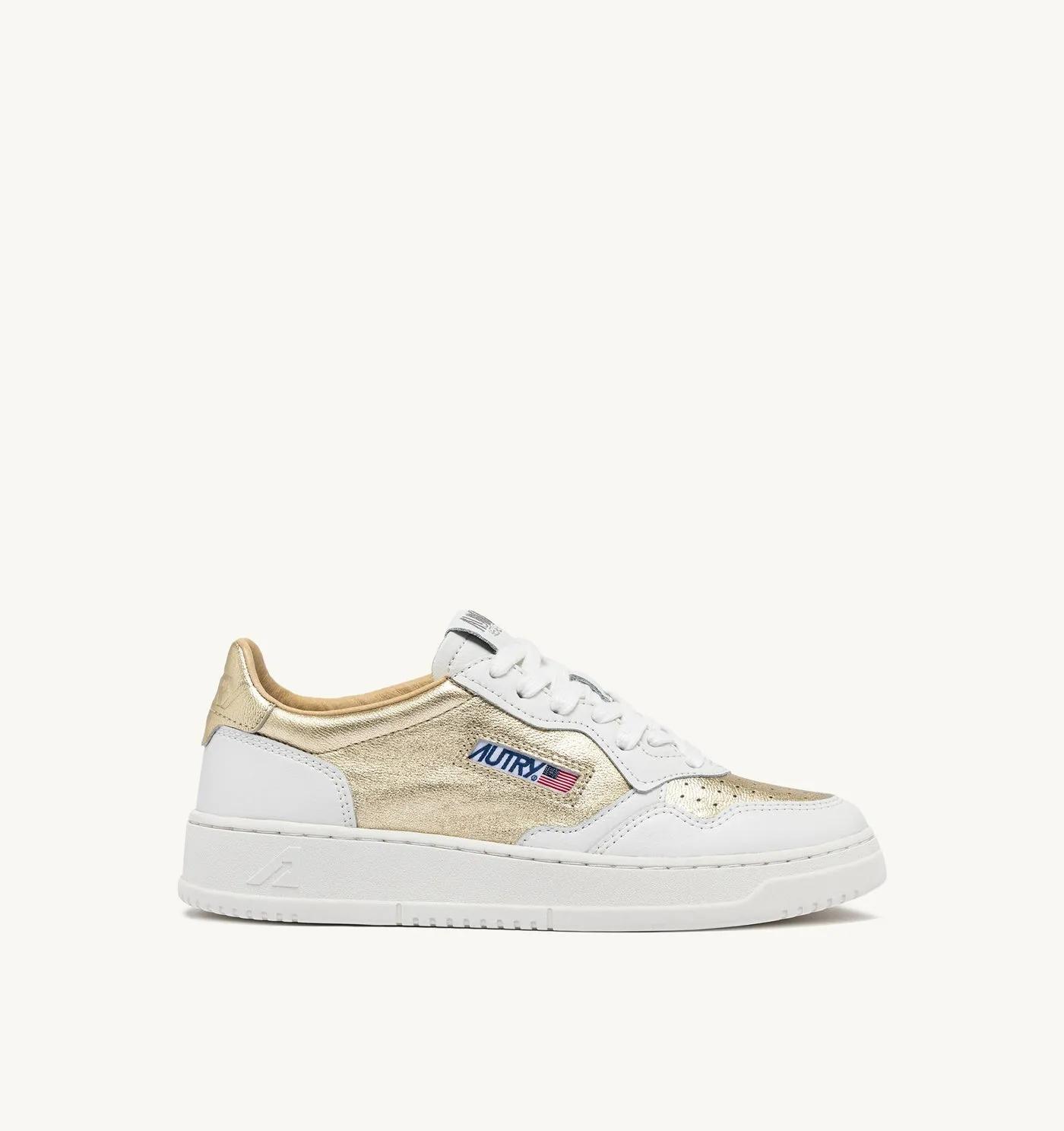 MEDALIST LOW IN NAPPA COLORE BIANCO E PLATINUM