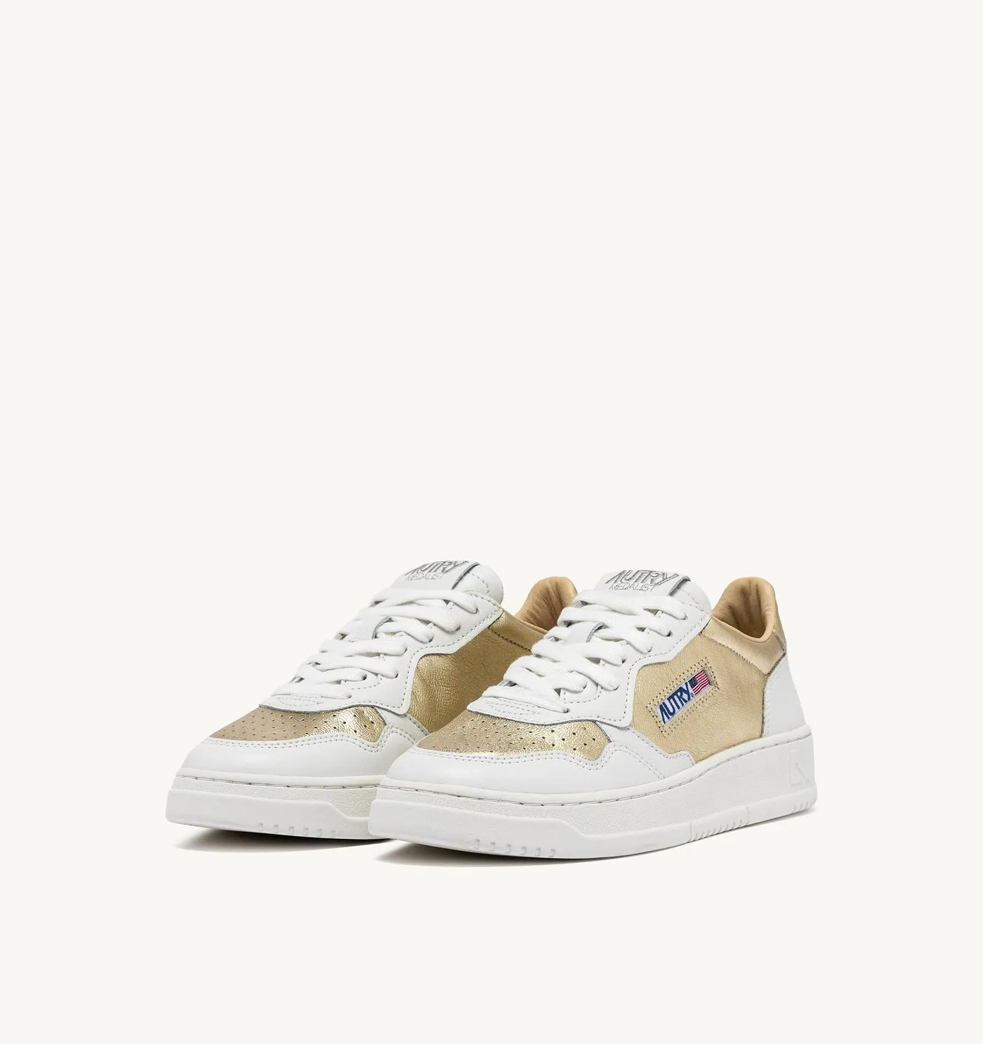 MEDALIST LOW IN NAPPA COLORE BIANCO E PLATINUM
