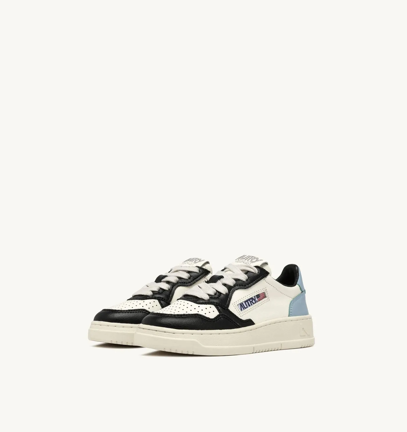 MEDALIST KIDS LOW IN PELLE BIANCA NERA E BLU