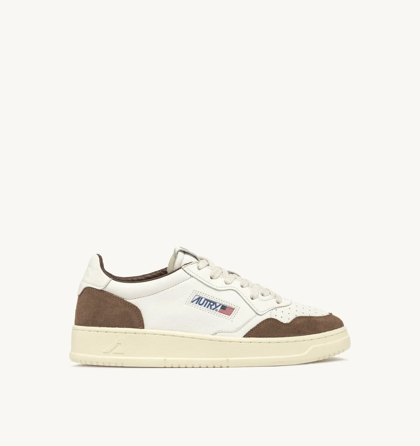 MEDALIST LOW IN PELLE E SUEDE COLORE BIANCO E CIGAR