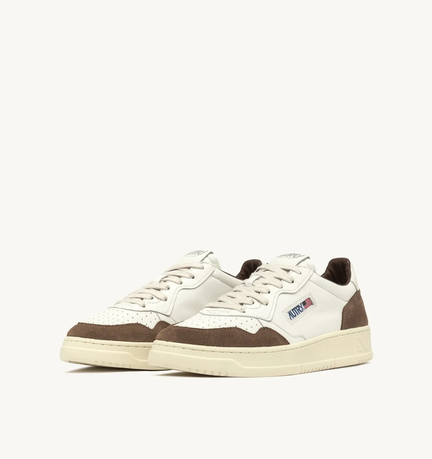 MEDALIST LOW IN PELLE E SUEDE BIANCO E CIGAR