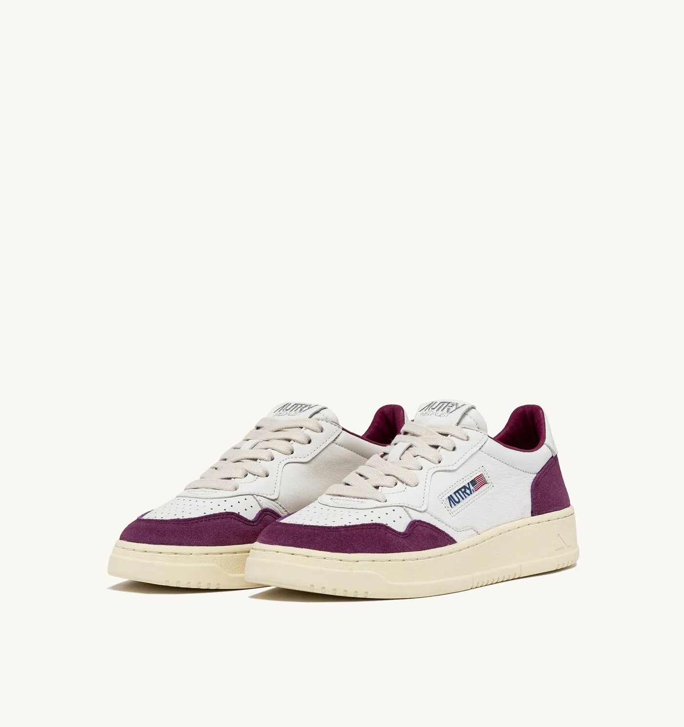 MEDALIST LOW IN PELLE E SUEDE BIANCA E VIOLA