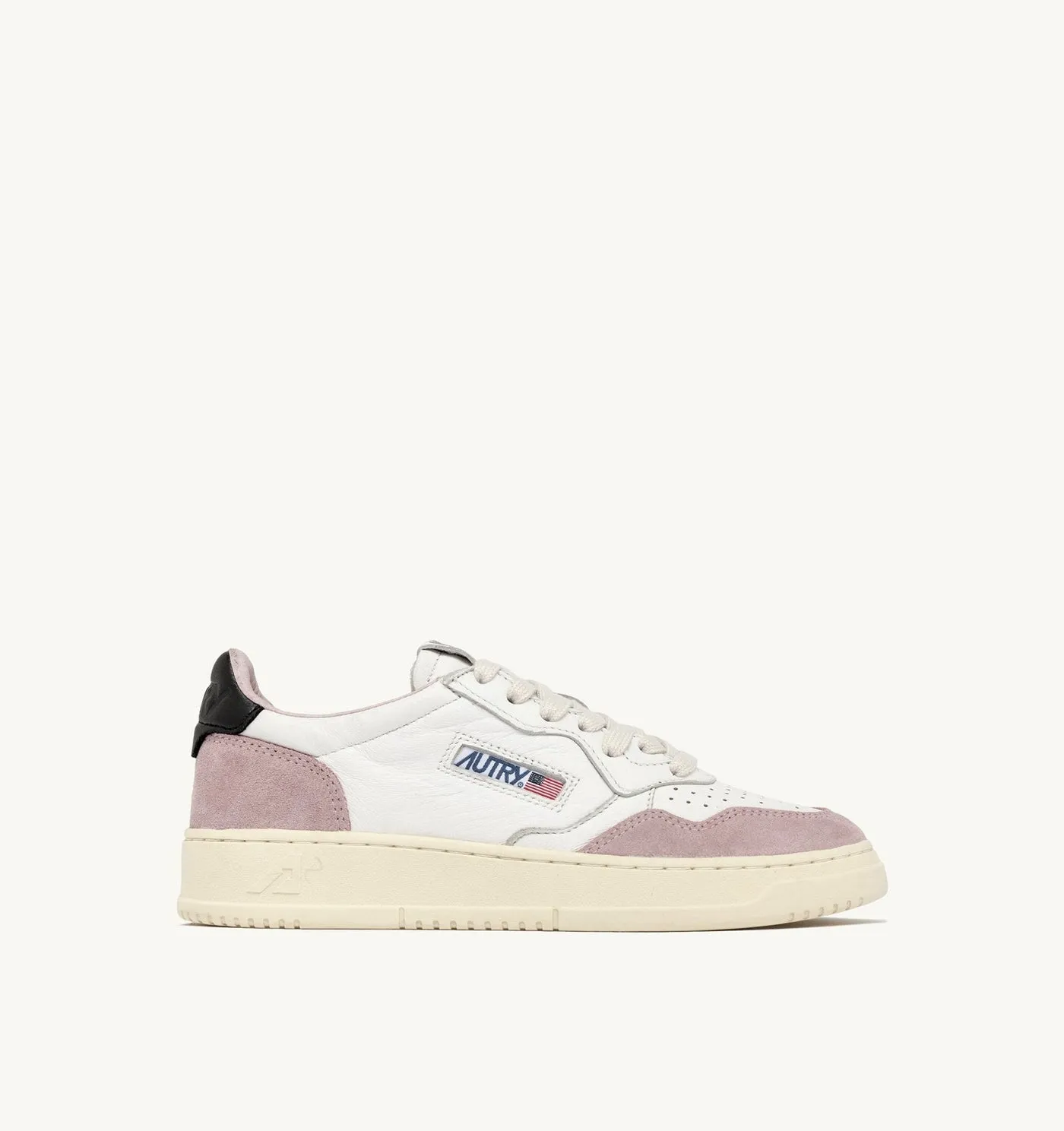 MEDALIST LOW IN PELLE E SUEDE BIANCA, POWDER E NERA