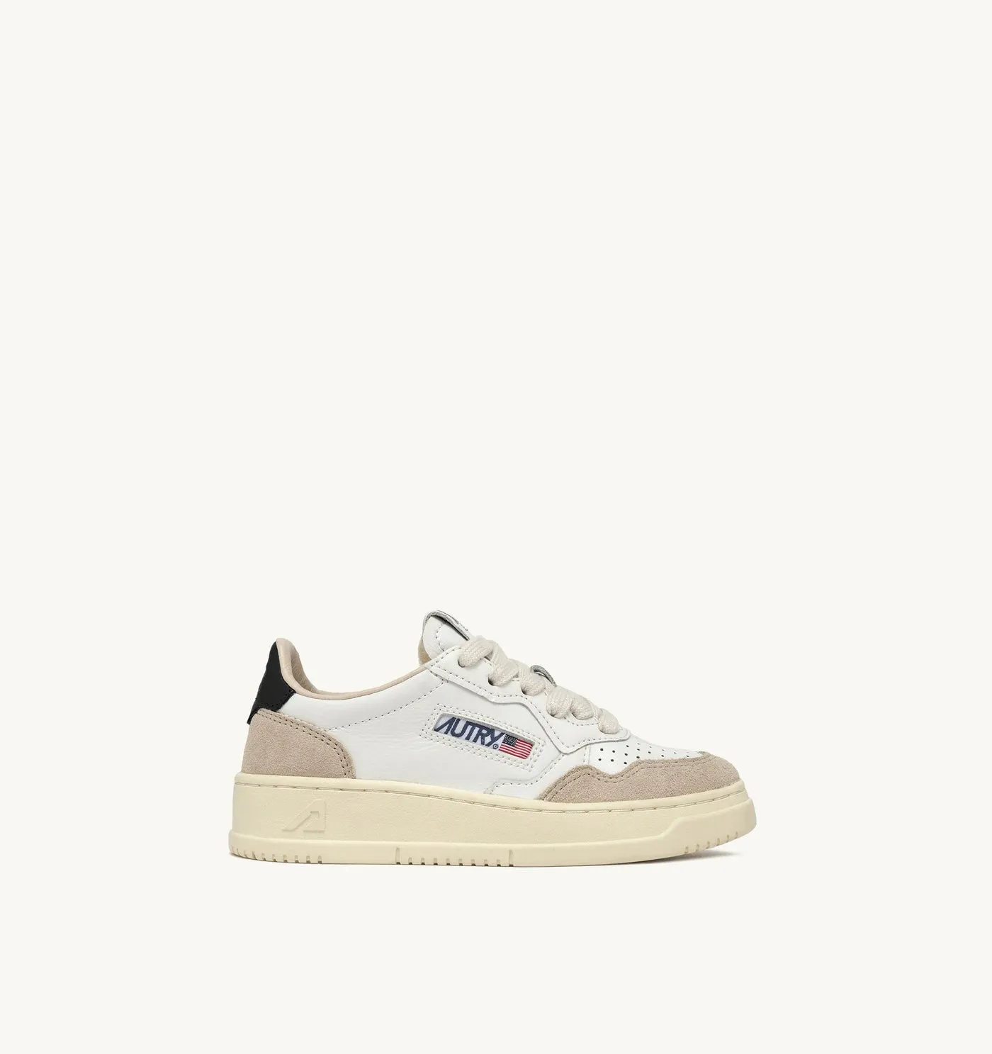 MEDALIST KIDS LOW IN PELLE E SUEDE COLORE BIANCO E NERO