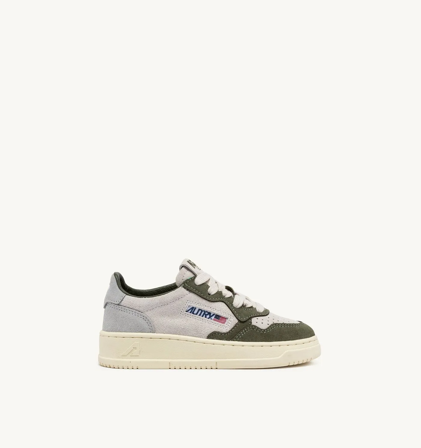 MEDALIST KIDS LOW IN SUEDE COLORE SCHIO GREEN E LOFT GRAY