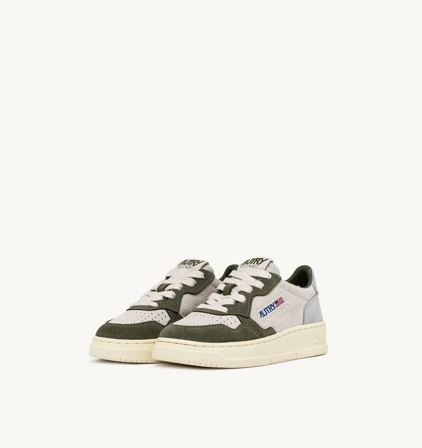MEDALIST KIDS LOW IN SUEDE COLORE SCHIO GREEN E LOFT GRAY