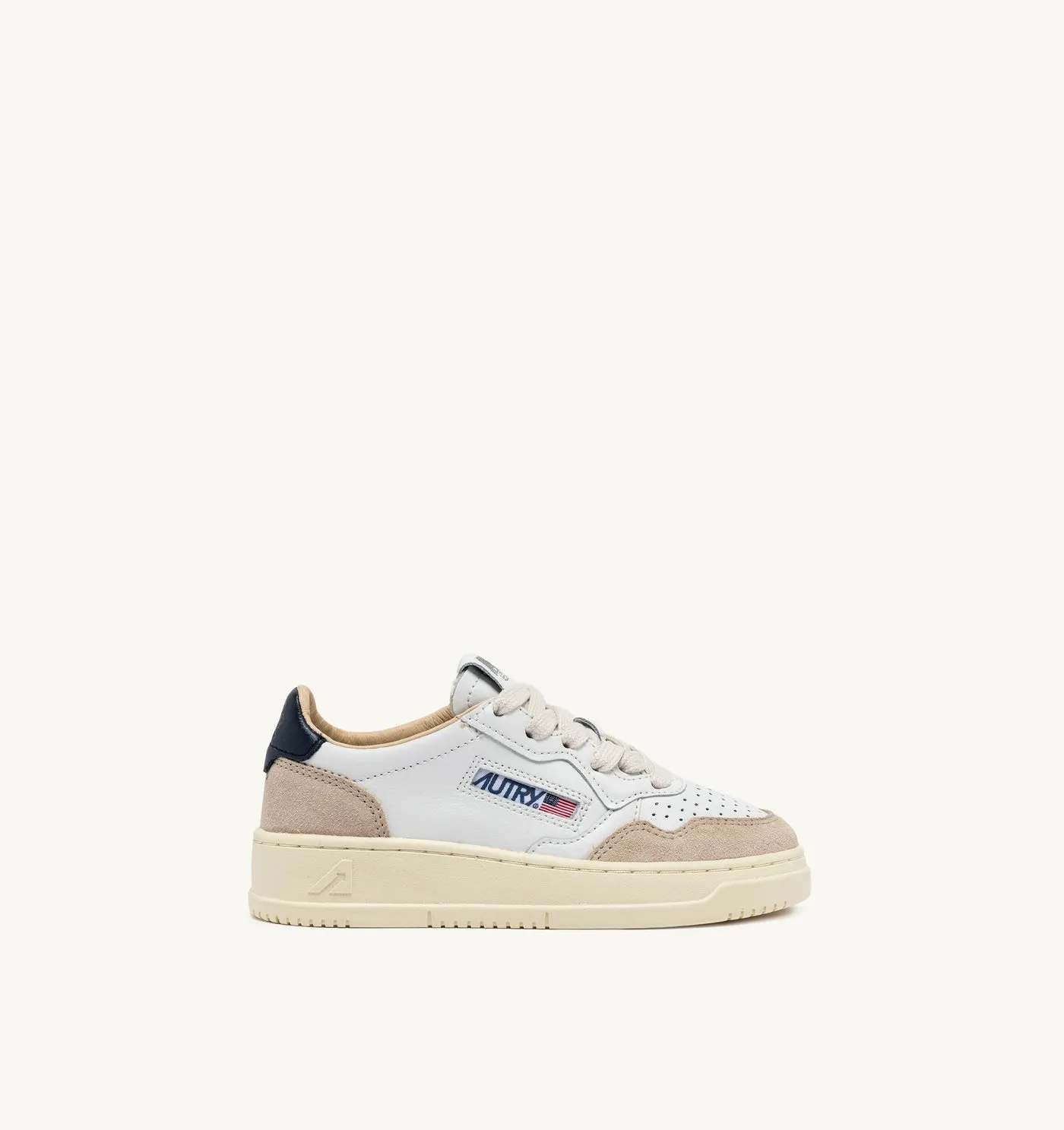 MEDALIST KIDS LOW IN PELLE E SUEDE COLORE BIANCO E SPACE BLUE