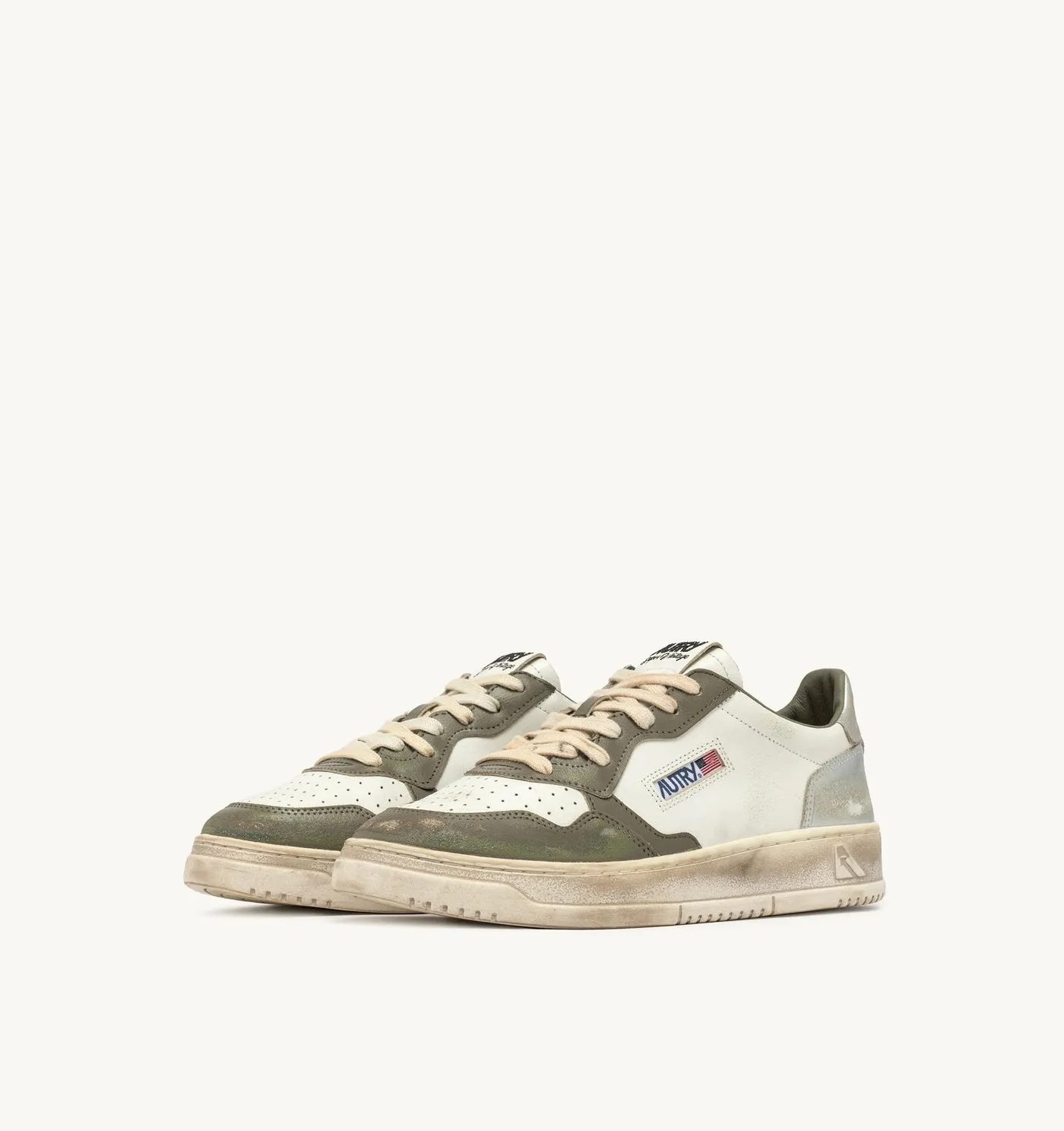MEDALIST LOW SUPER VINTAGE COLORE WHISPER WHITE VERDE E SILVER