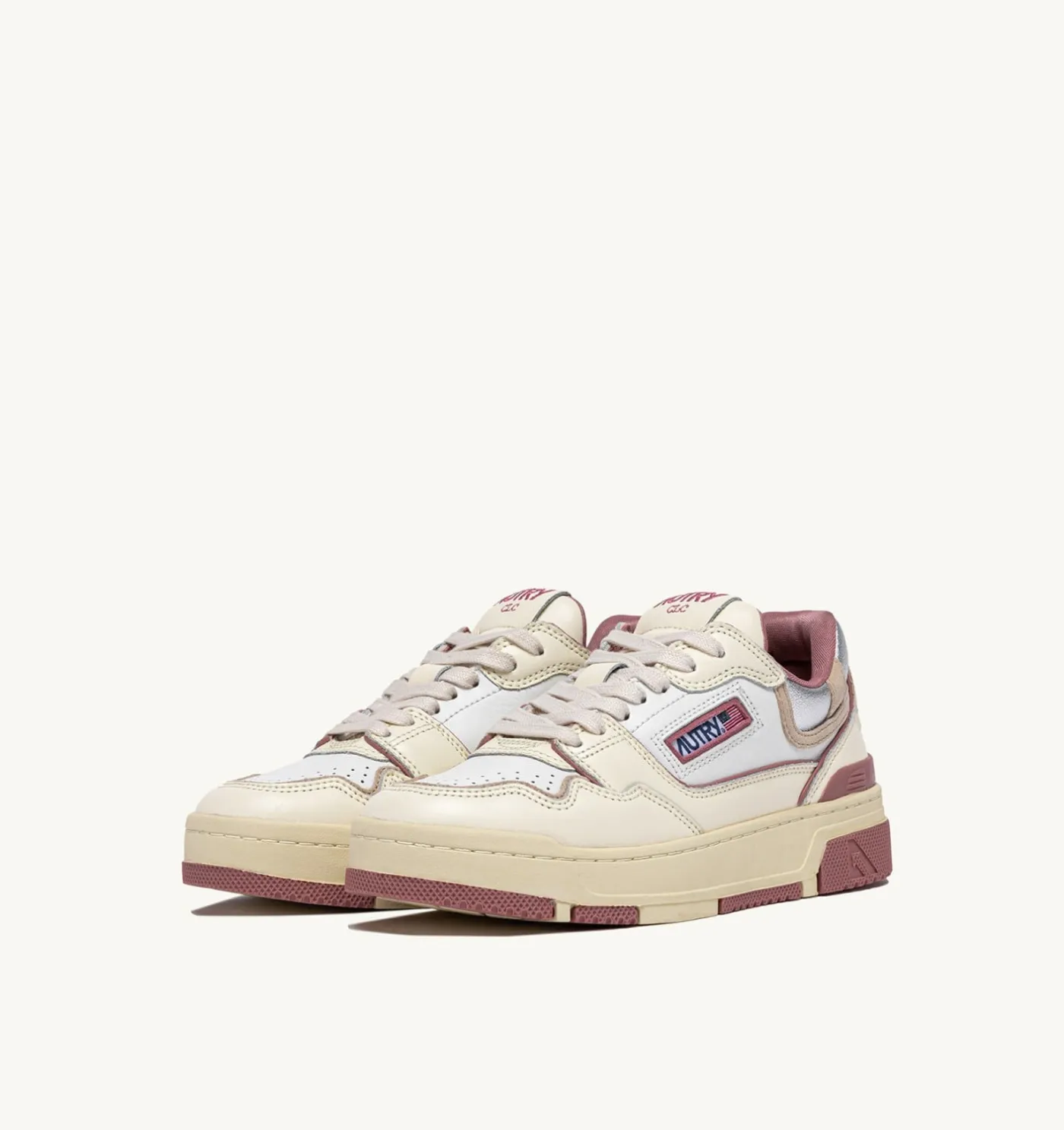 SNEAKERS CLC LOW IN PELLE WHISPER WHITE ASH ROSE E SILVER
