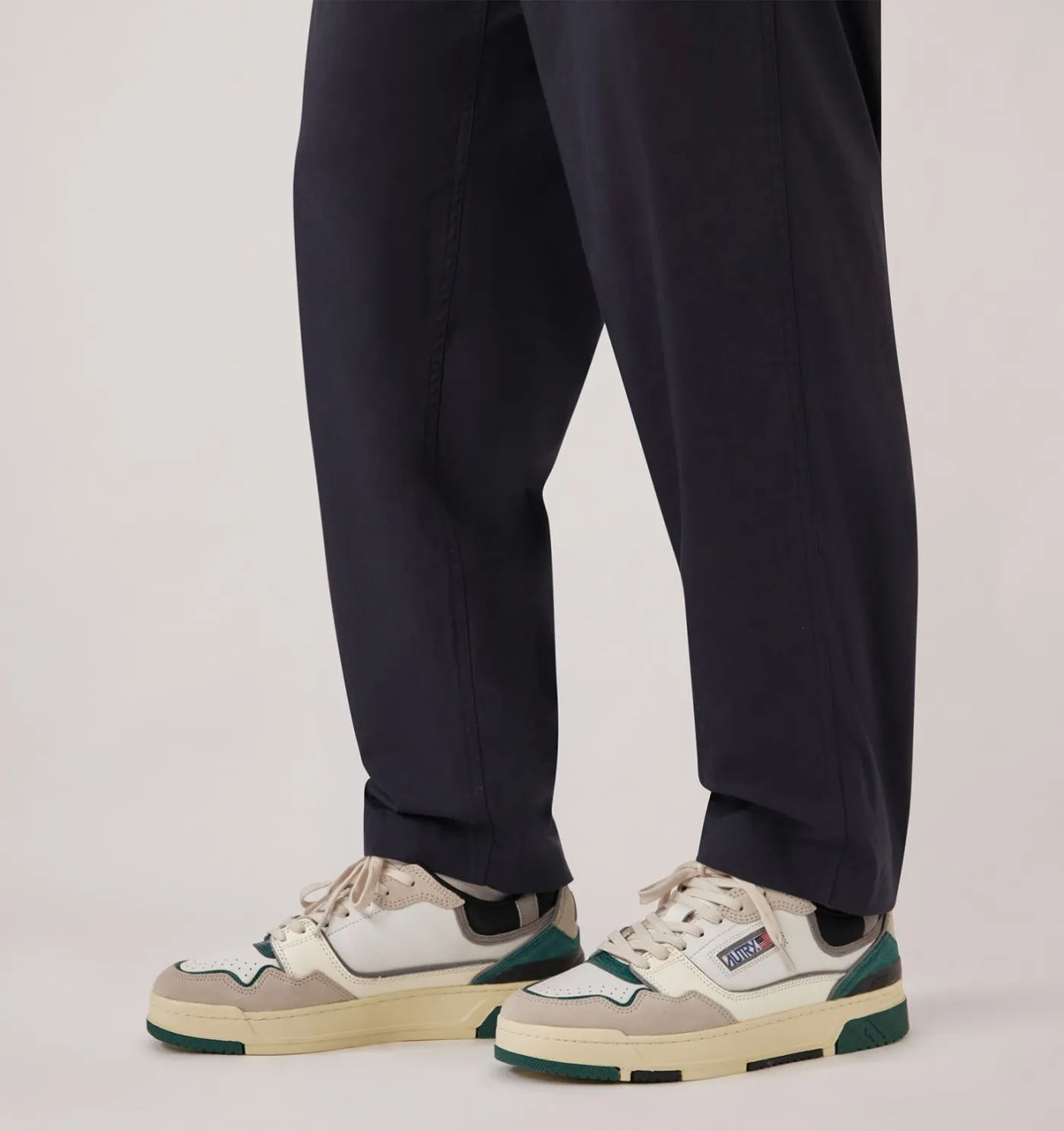 SNEAKERS CLC LOW IN SUEDE E PELLE BIANCA E FOREST