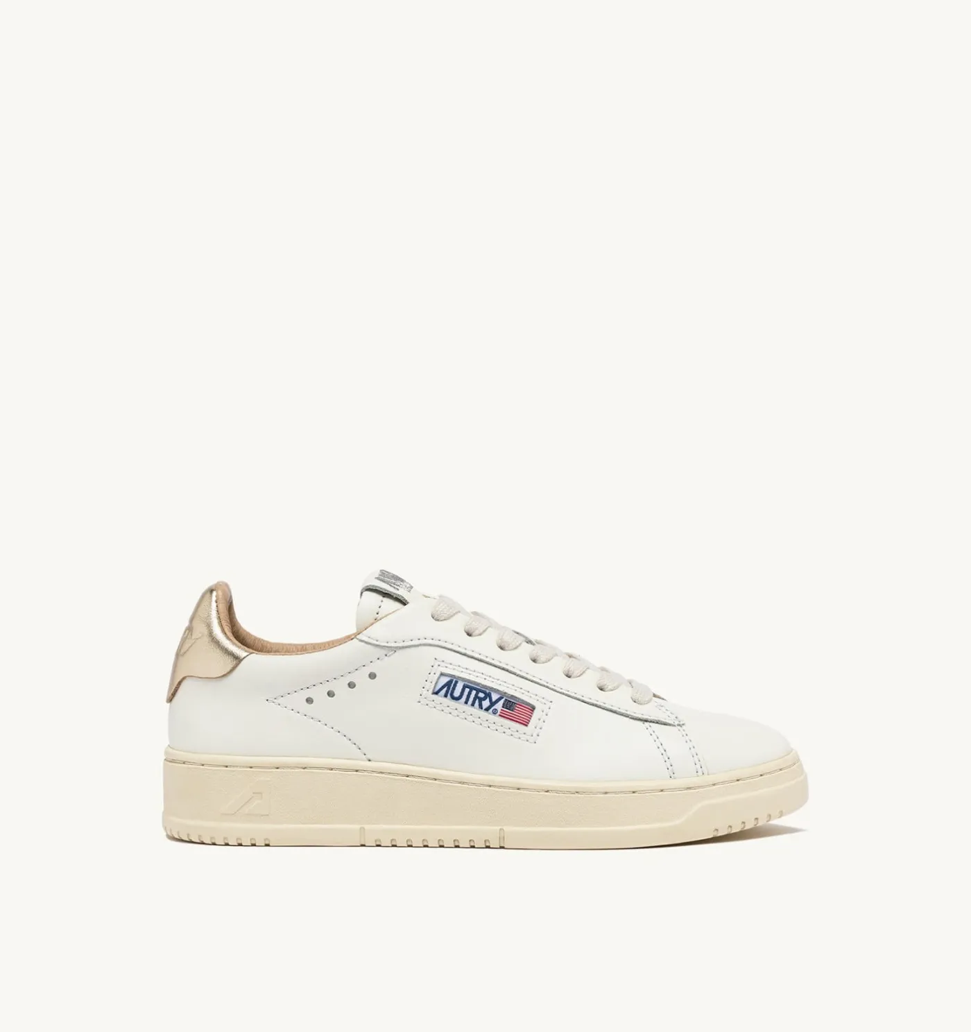 SNEAKERS DALLAS LOW IN PELLE BIANCA E ORO