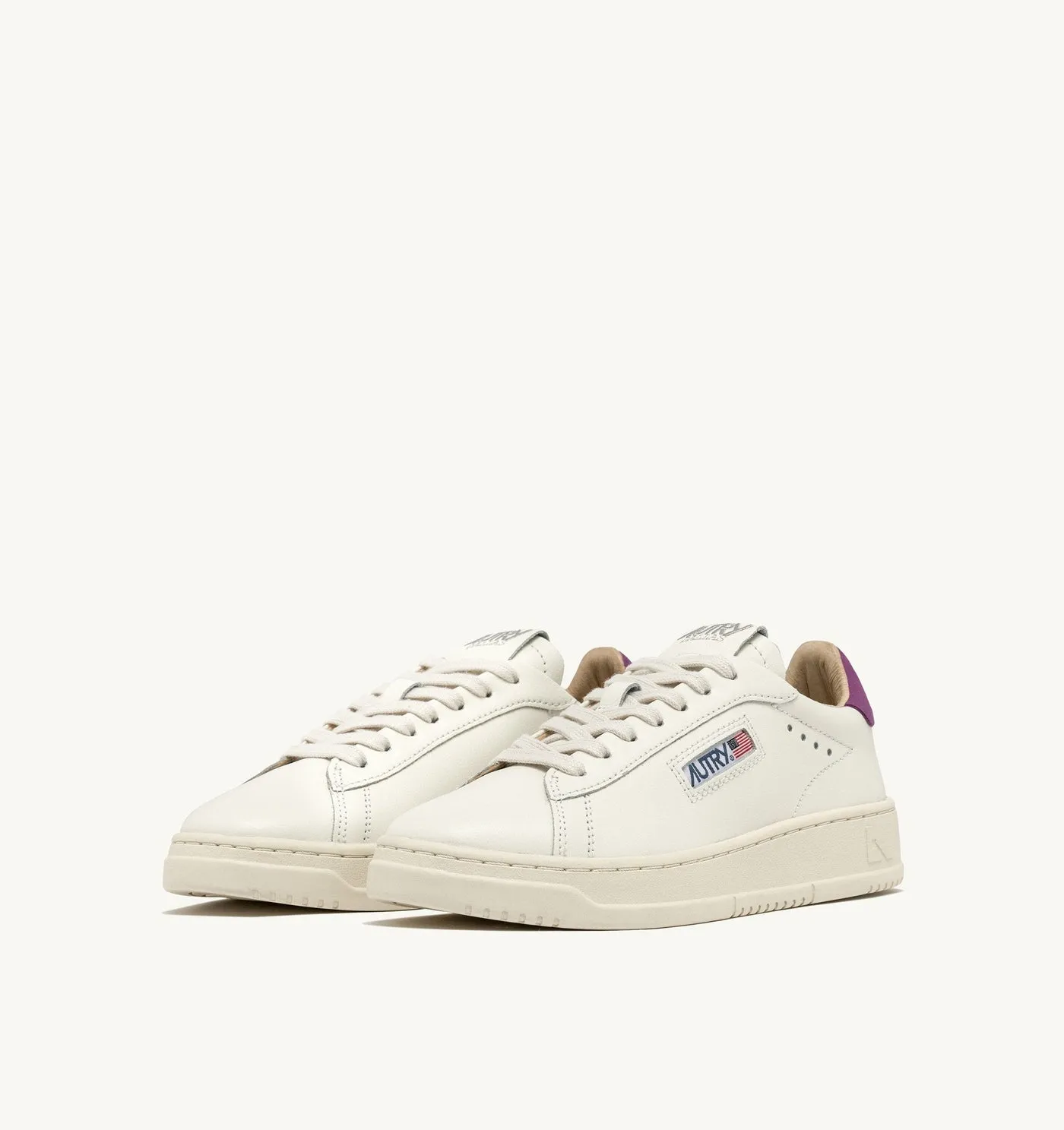 DALLAS LOW IN PELLE COLORE MARSHMALLOW E HYACINTH VIOLET