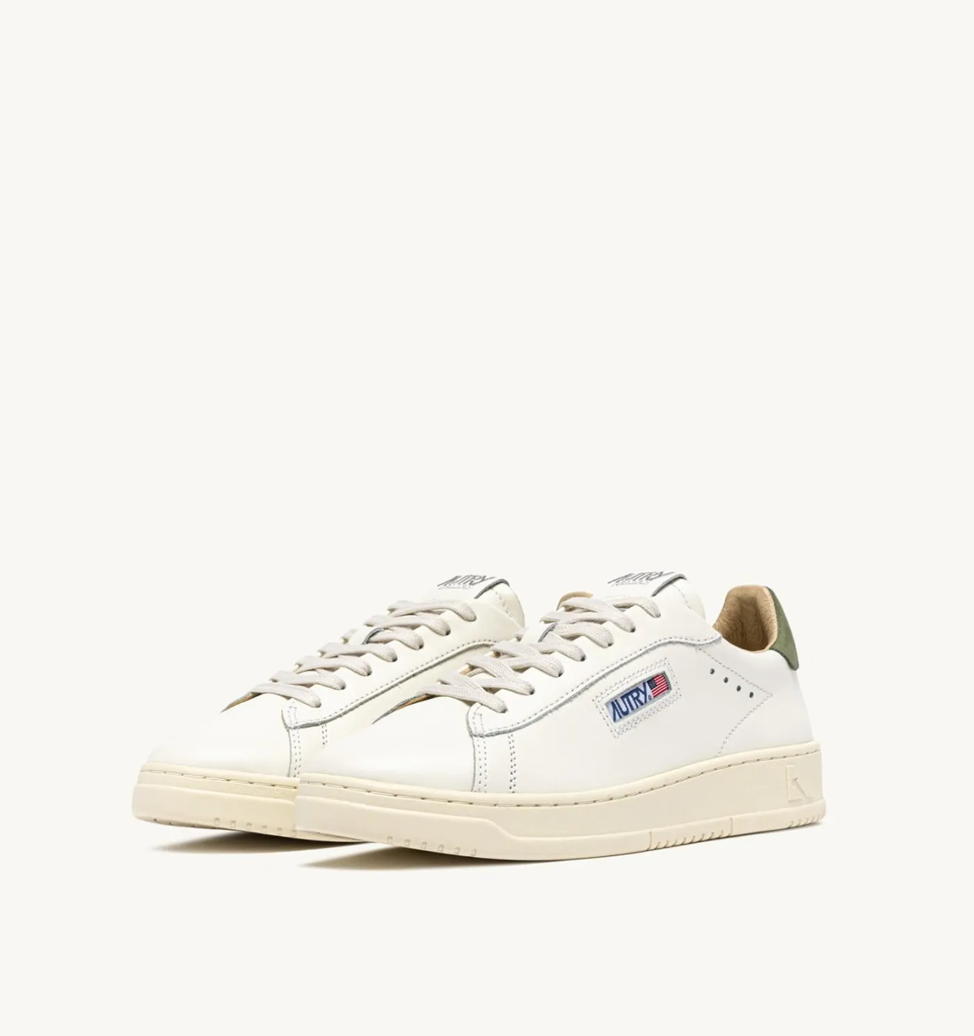 SNEAKERS DALLAS LOW IN PELLE LODEN GREEN E MARSHMALLOW