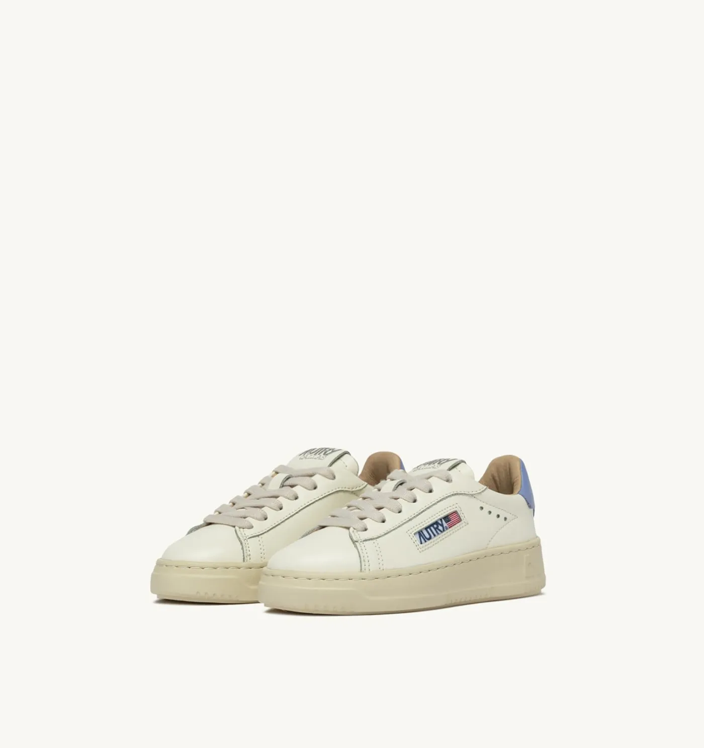 SNEAKERS DALLAS KIDS LOW IN PELLE MARSHMALLOW E DELLA ROBBIA BLUE