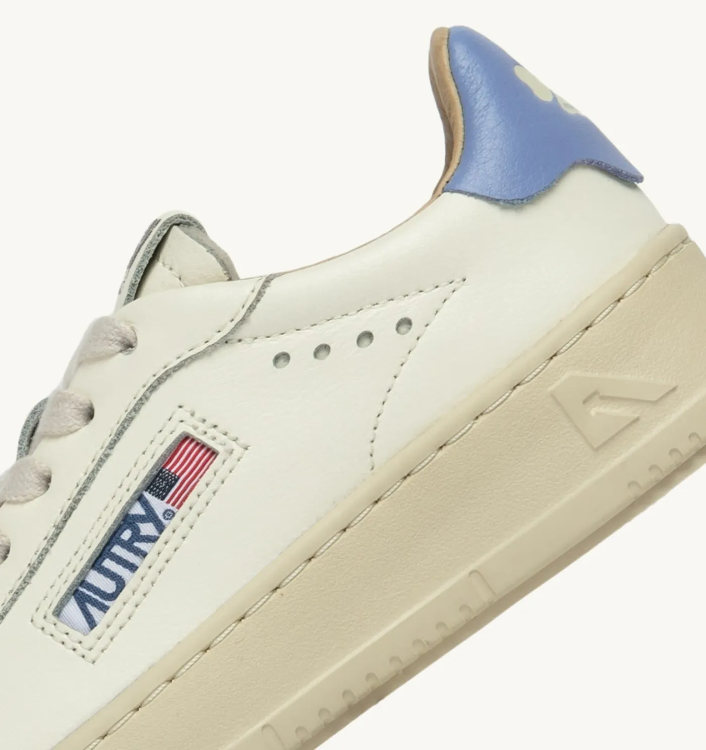 SNEAKERS DALLAS KIDS LOW IN PELLE MARSHMALLOW E DELLA ROBBIA BLUE