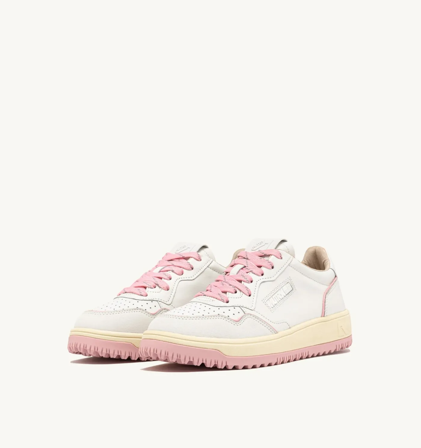 SNEAKERS GOLF LOW IN PELLE BIANCA E CORAL BLUSH