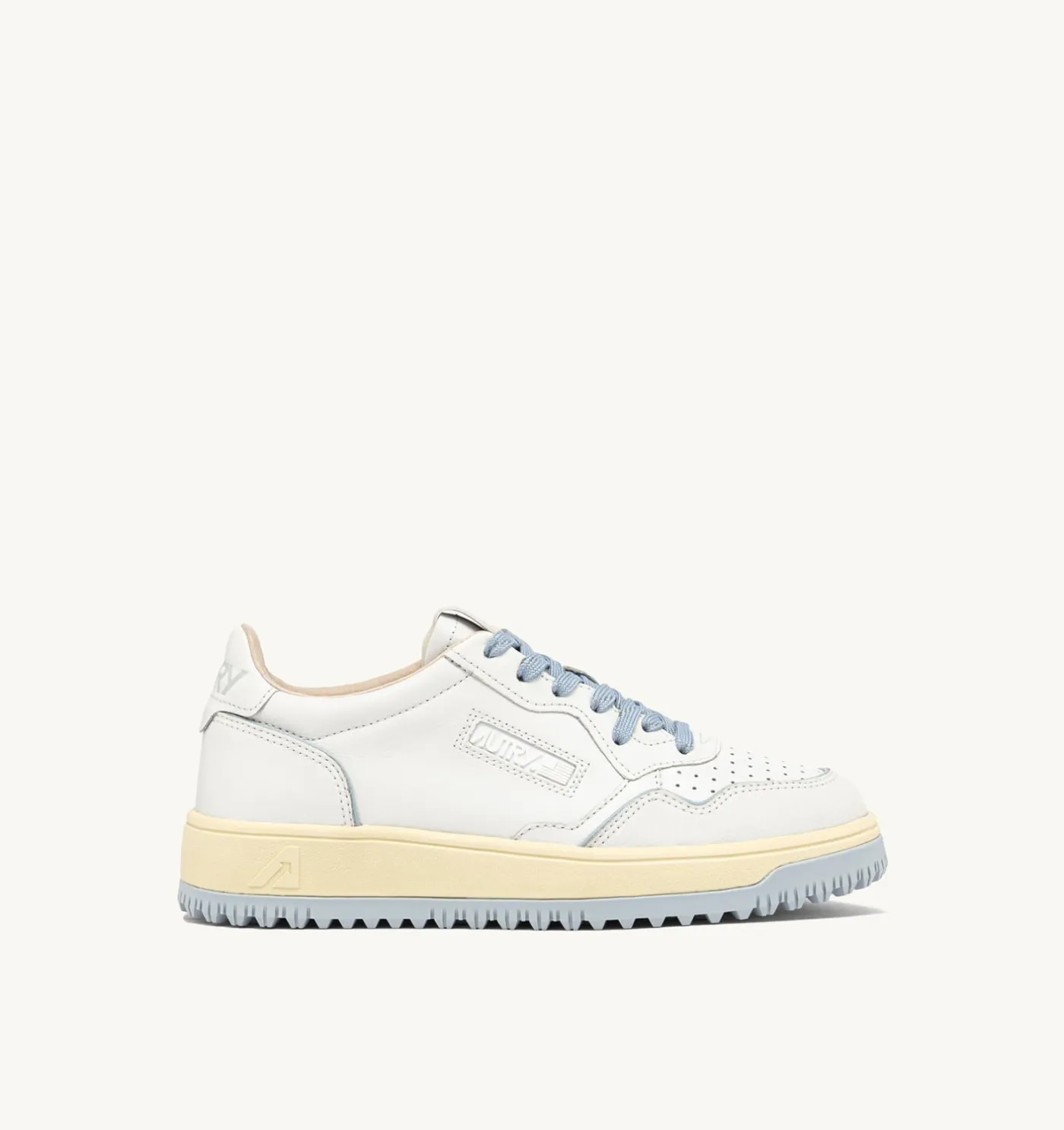 SNEAKERS GOLF LOW IN PELLE BIANCA E PEARL BLUE