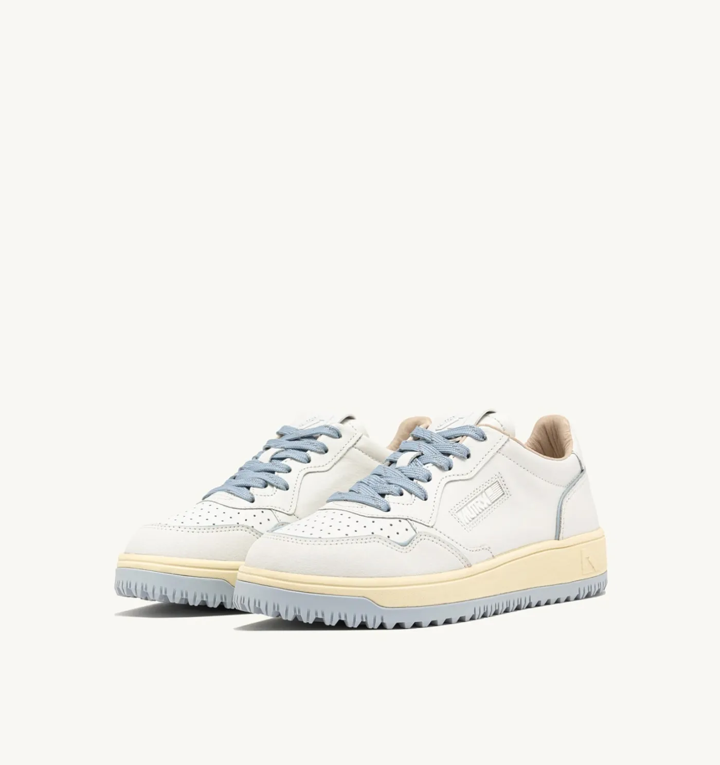 SNEAKERS GOLF LOW IN PELLE COLORE BIANCO E PEARL BLUE