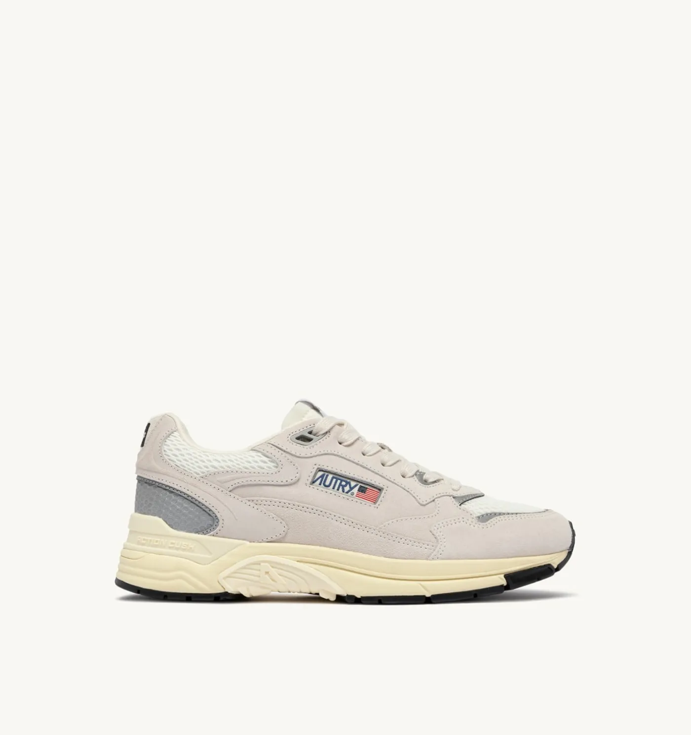 SNEAKERS HYPERWAY IN MESH E SUEDE BIANCO E ARGENTO