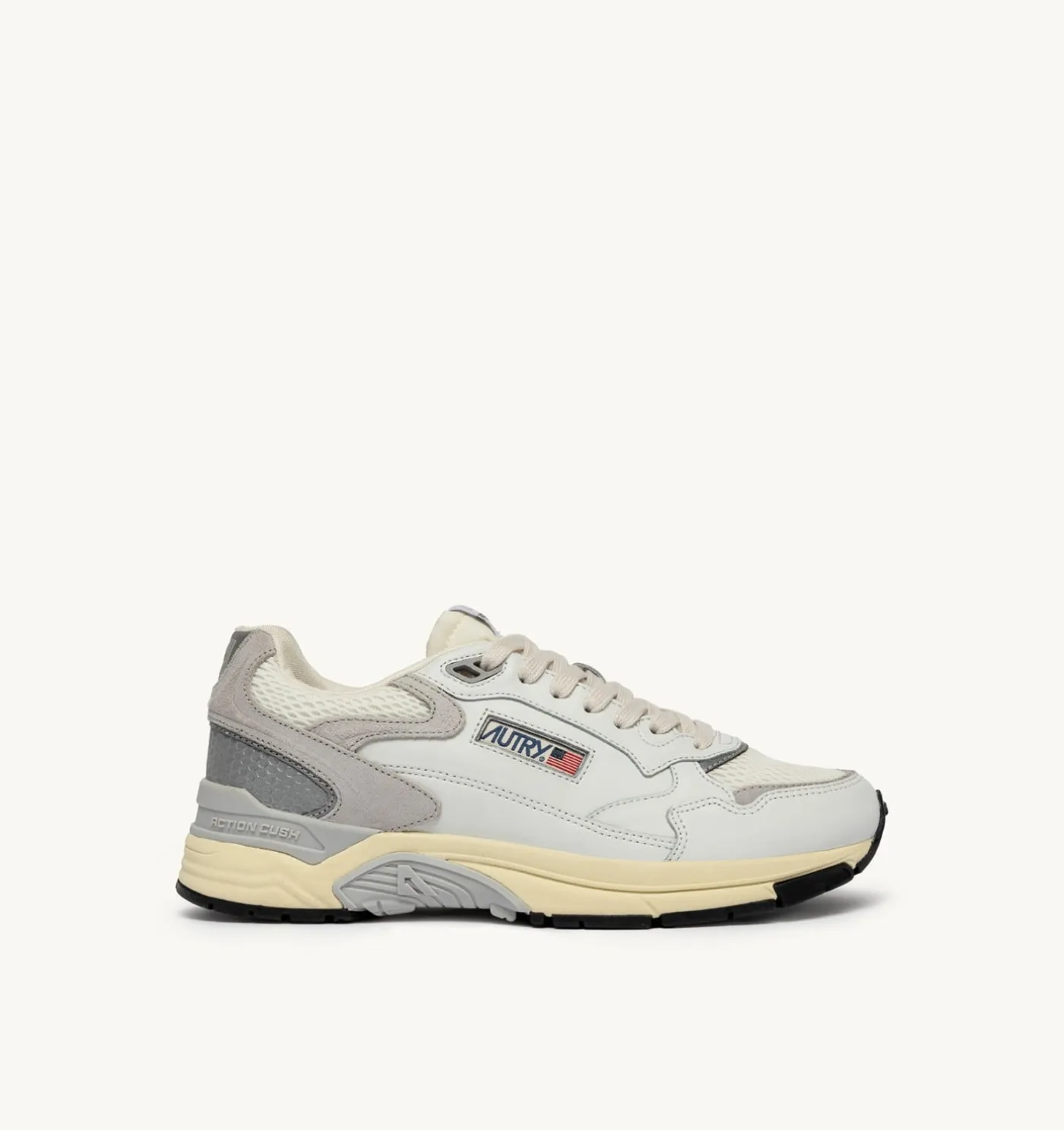 SNEAKERS HYPERWAY IN MESH E PELLE BIANCO E GRIGIO