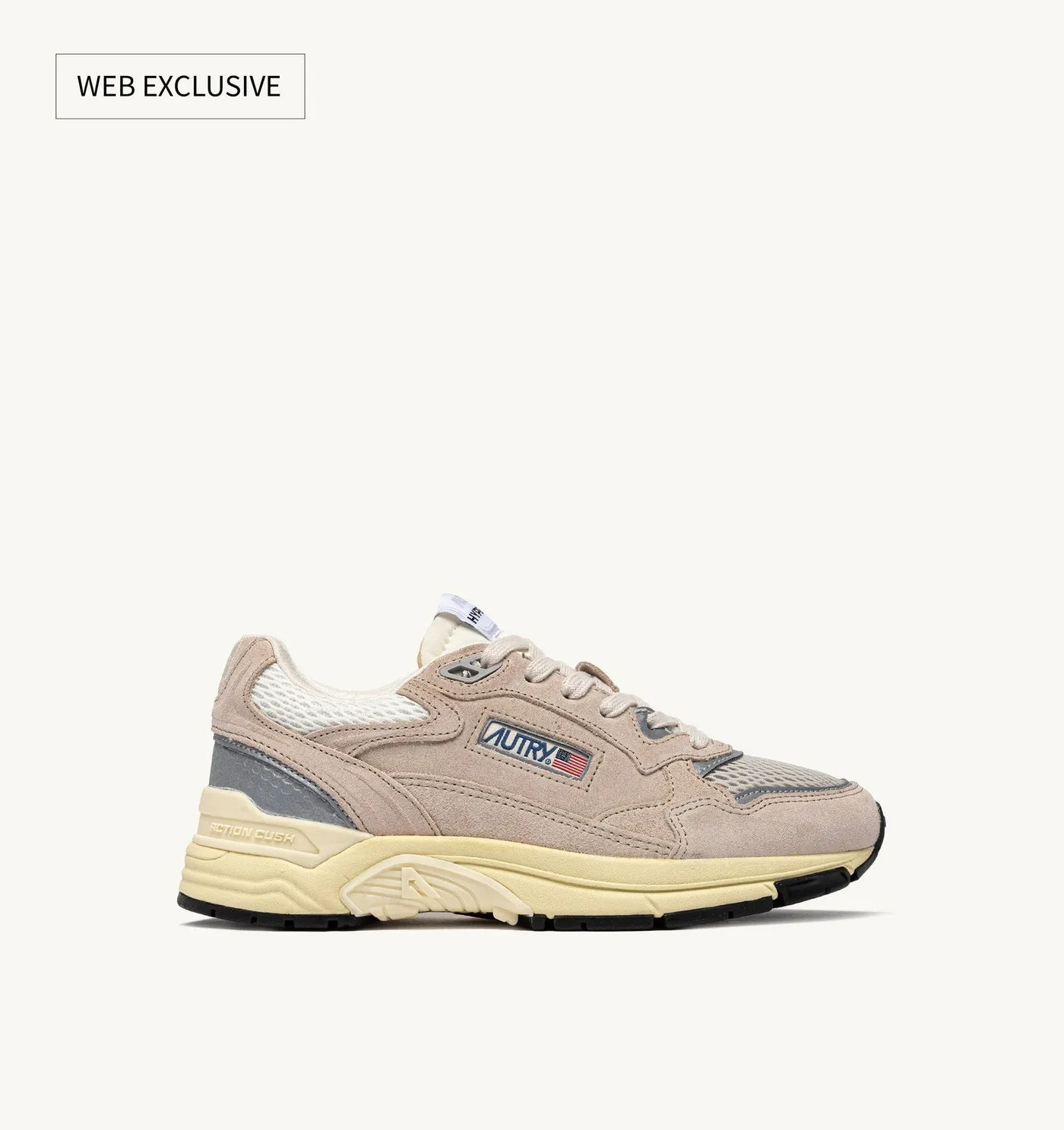 HYPERWAY IN MESH E SUEDE SAND E ARGENTO