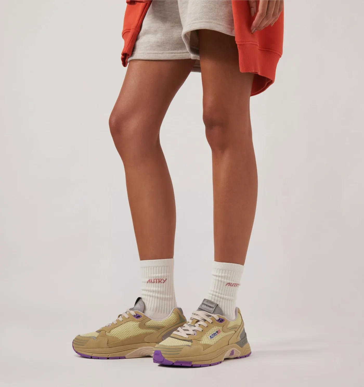 SNEAKERS HYPERWAY IN MESH E SUEDE STRAW E ORCHID HUST