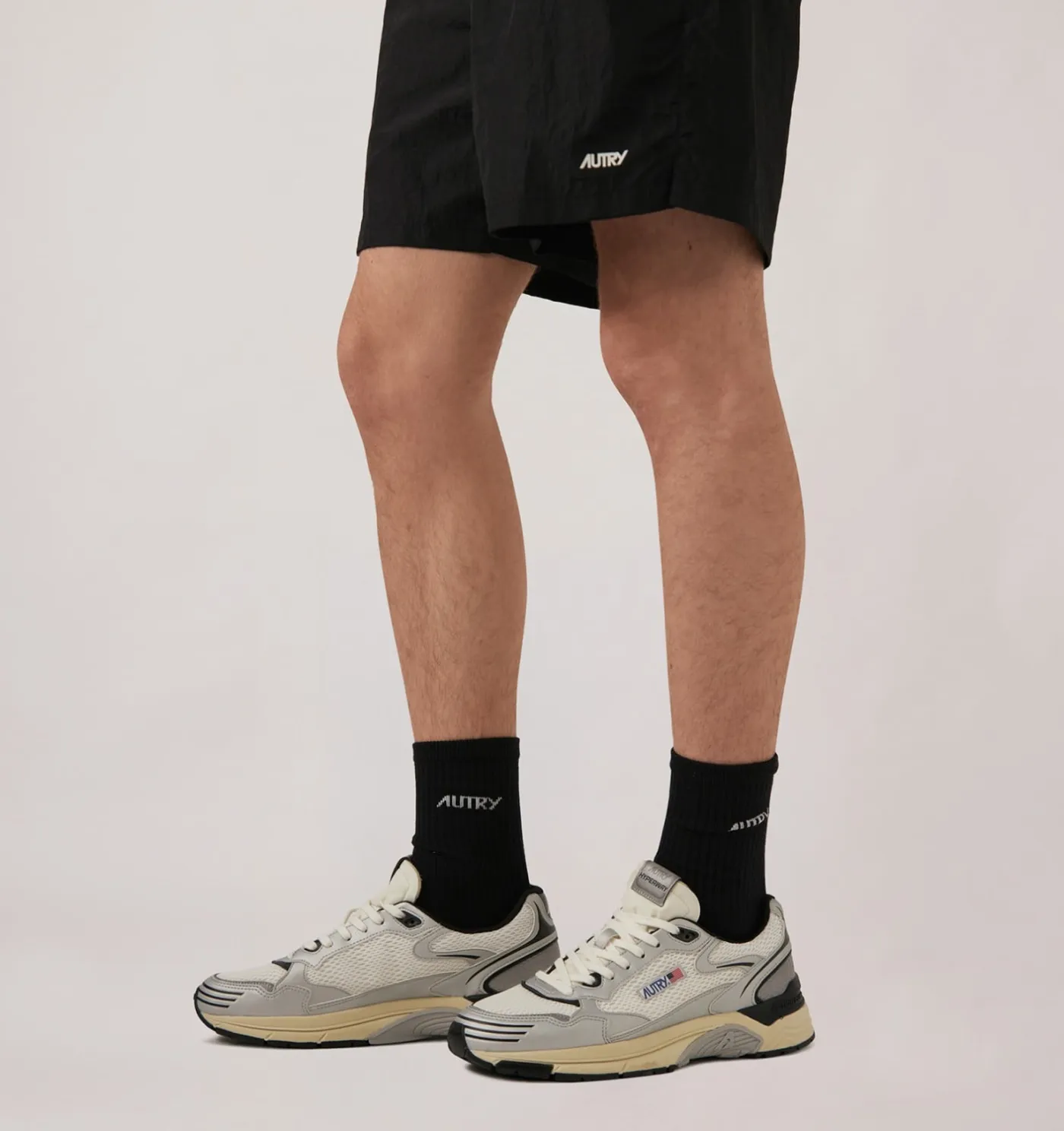 SNEAKERS HYPERWAY IN PELLE SINTETICA E MESH BIANCO ARGENTO E SPACE