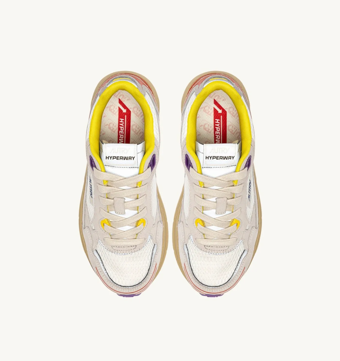 SNEAKERS HYPERWAY IN SUEDE E MESH BIANCO E ARABESQUE