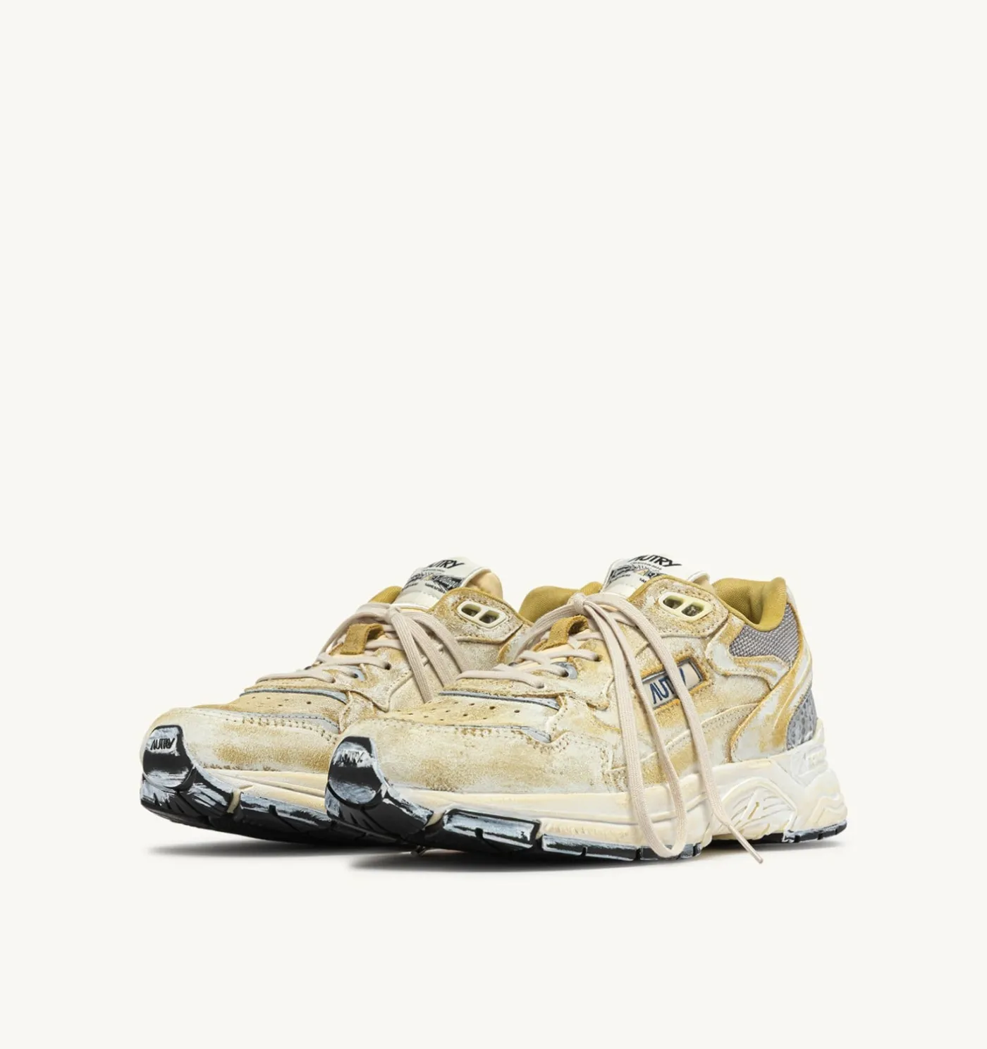 SNEAKERS HYPERWAY SUPER VINTAGE IN SUEDE GIALLO E ARGENTO