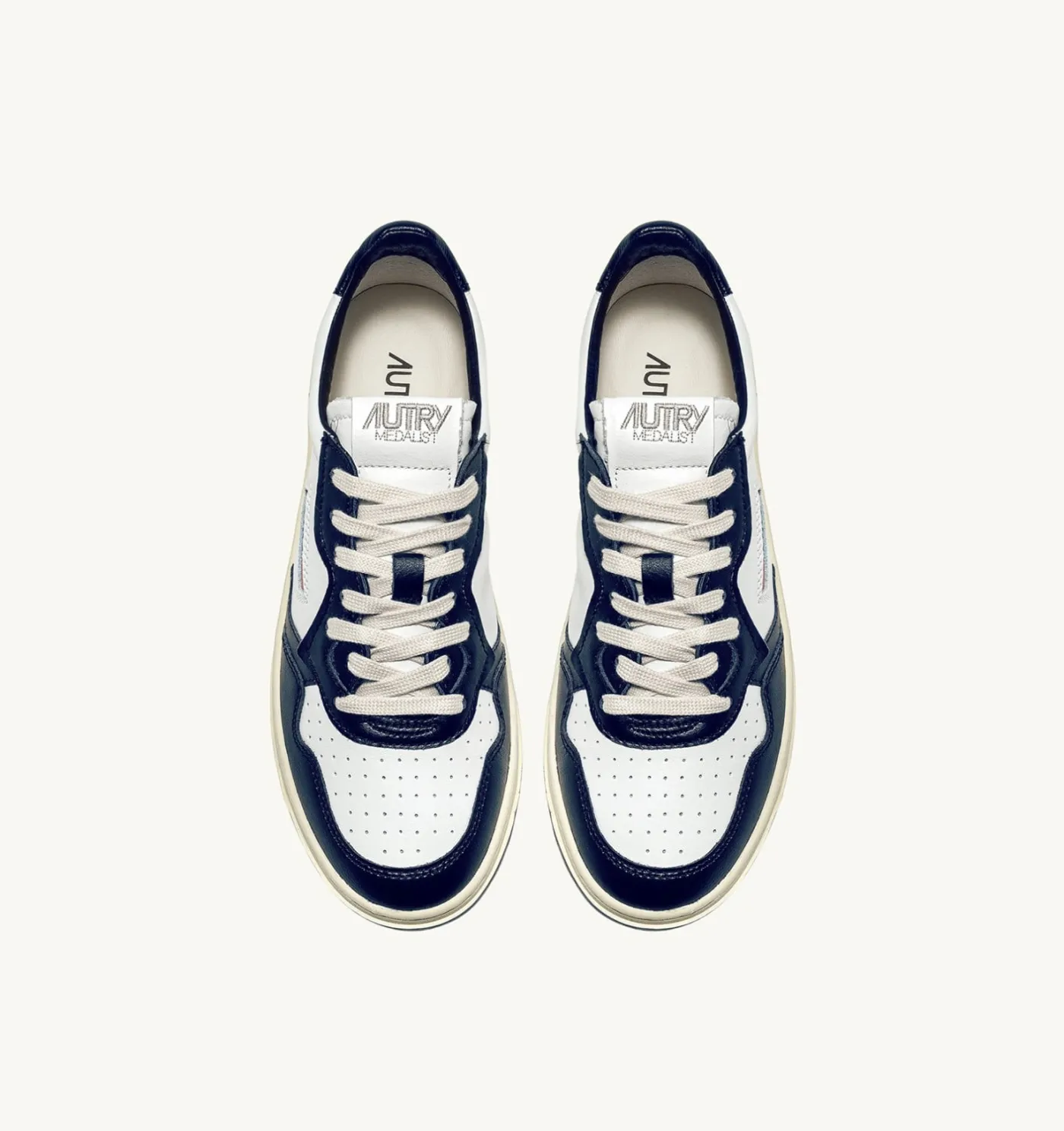 SNEAKERS MEDALIST LOW BICOLOR IN PELLE BIANCA E BLU