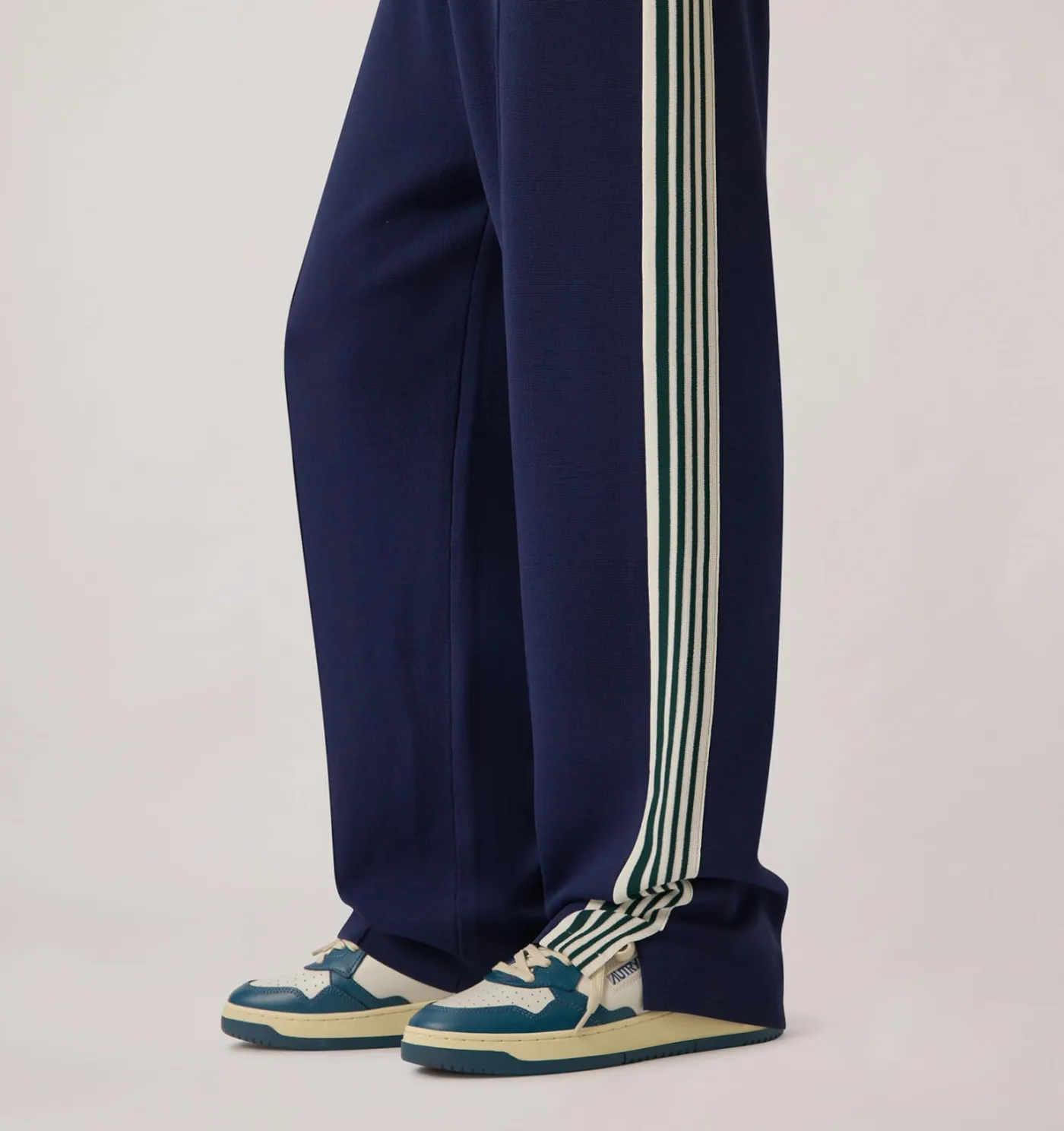 SNEAKERS MEDALIST LOW BICOLOR IN PELLE BIANCA E MALLARD BLUE