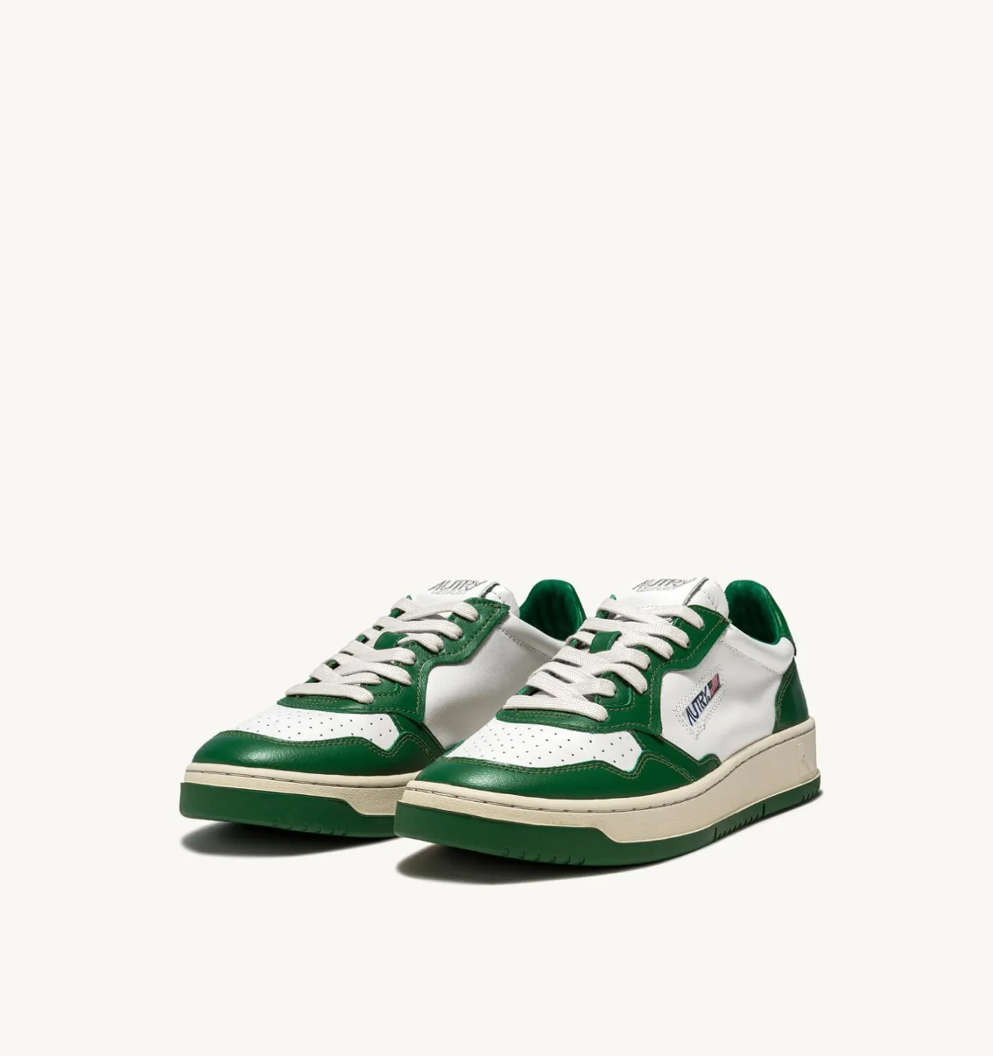SNEAKERS MEDALIST LOW BICOLOR IN PELLE BIANCA E VERDE