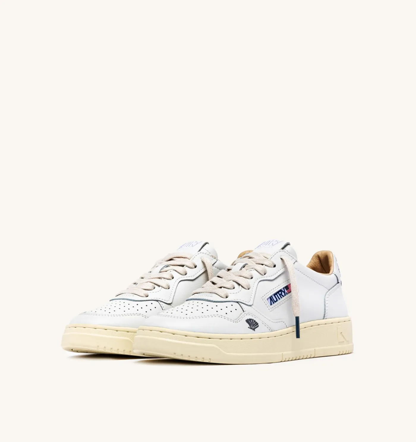 SNEAKERS MEDALIST LOW IN PELLE BIANCA CON DETTAGLI SPACE BLUE