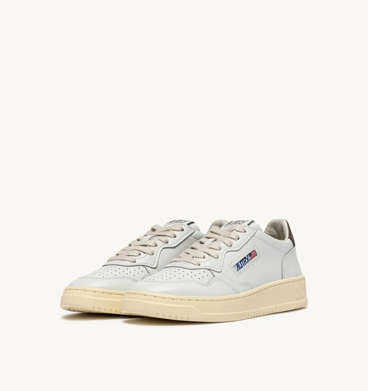 SNEAKERS MEDALIST LOW IN PELLE BIANCA E CHOCOLATE