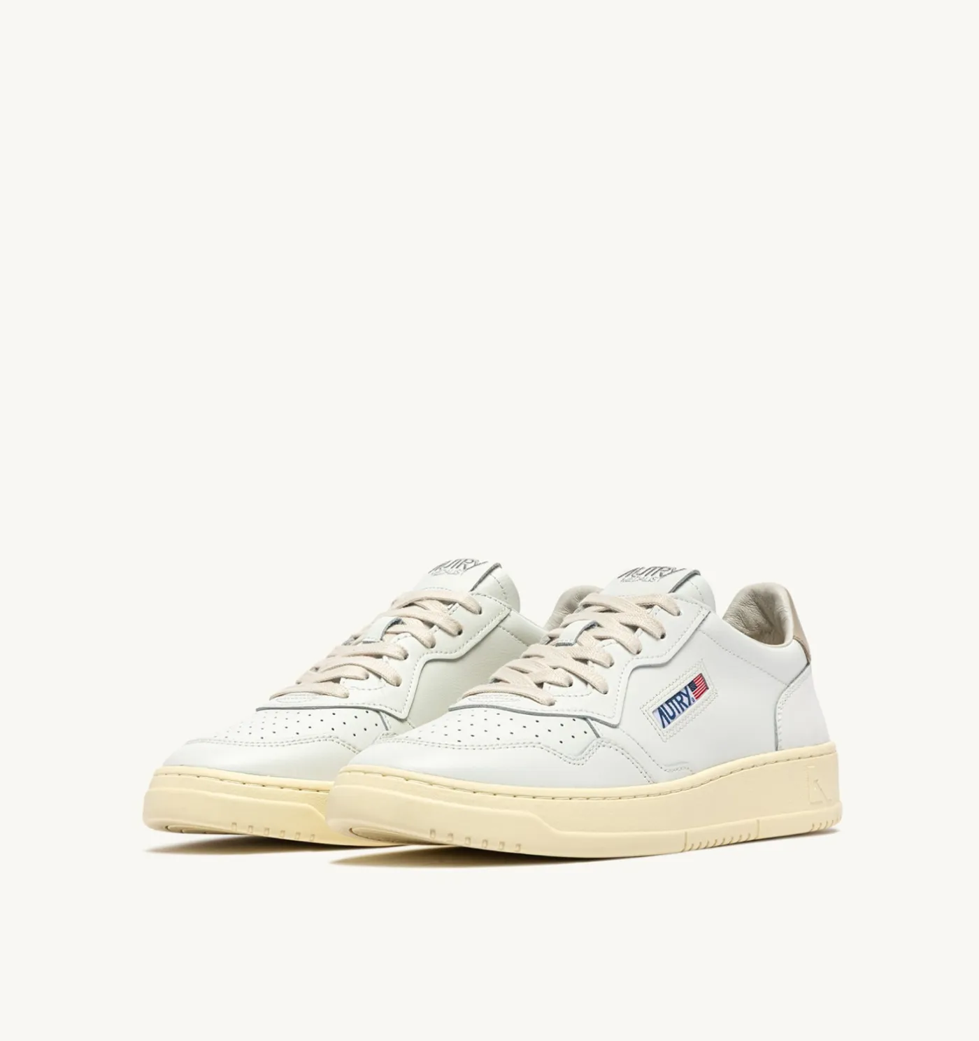 SNEAKERS MEDALIST LOW IN PELLE BIANCA E FEATHER GRAY