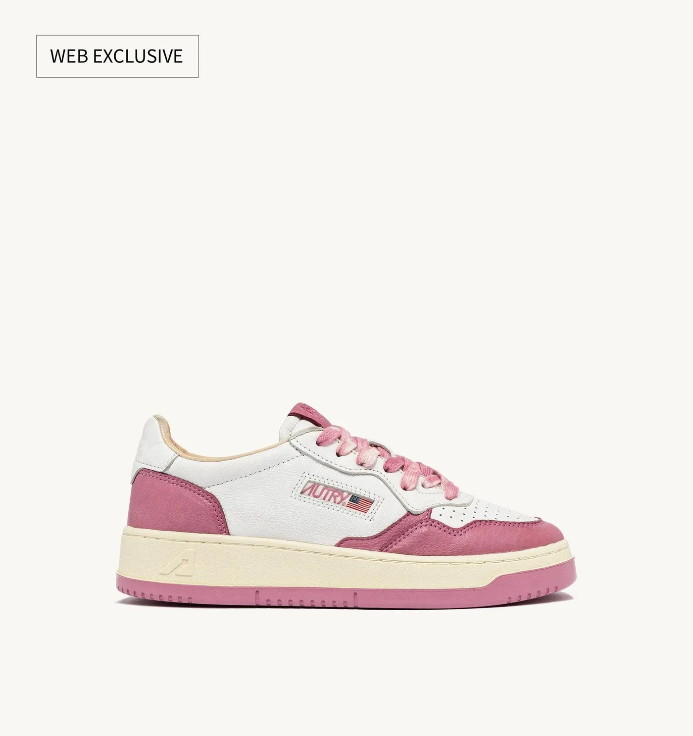 MEDALIST LOW IN PELLE BIANCA E FOXGLOVE