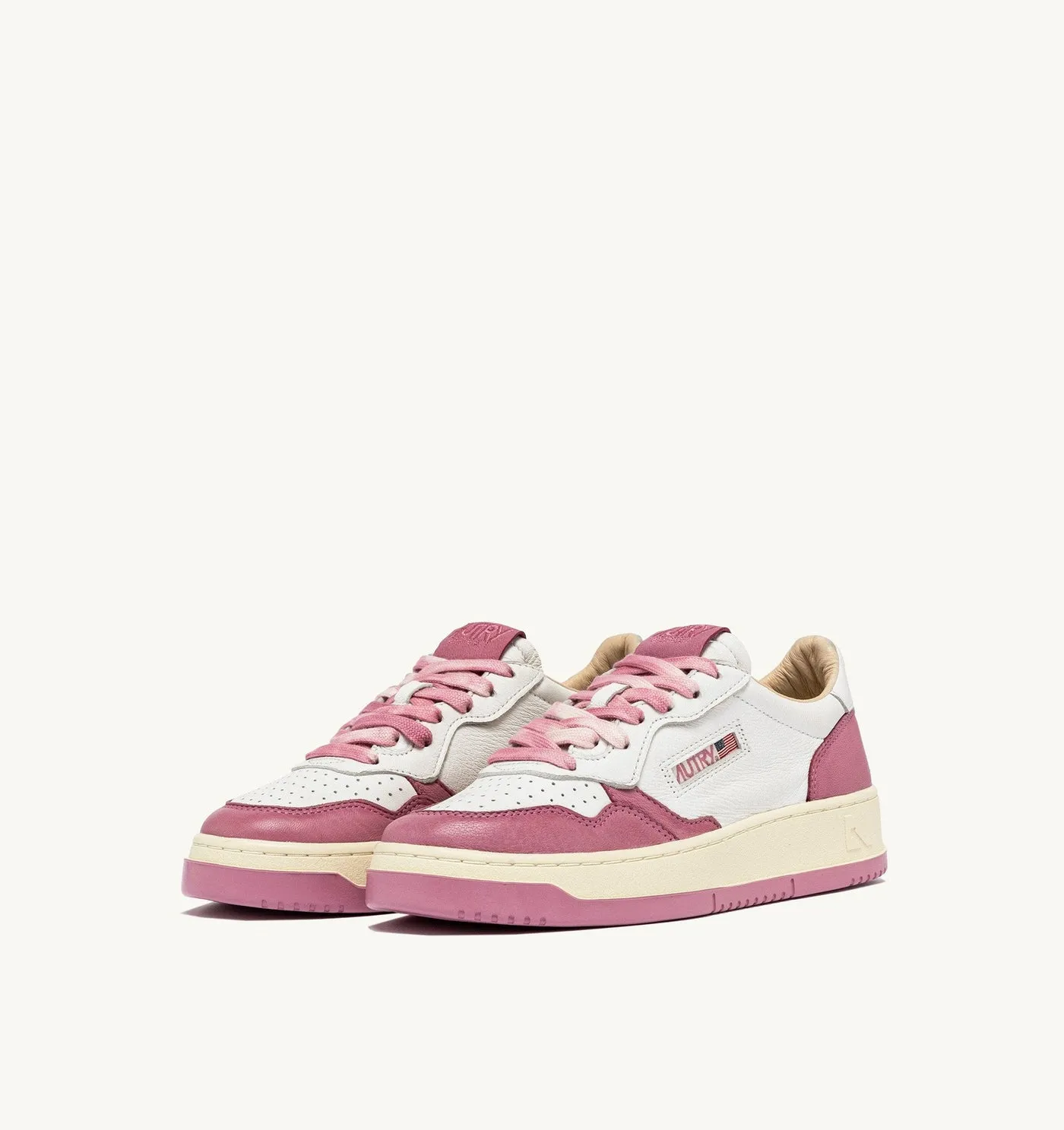 MEDALIST LOW IN PELLE BIANCA E FOXGLOVE