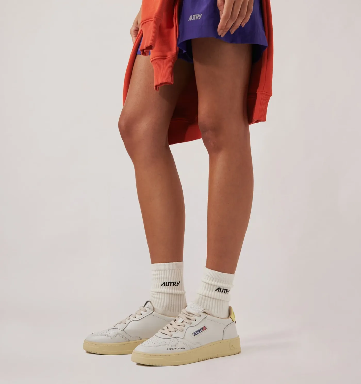 SNEAKERS MEDALIST LOW IN PELLE BIANCA E LEMON MERINGUE