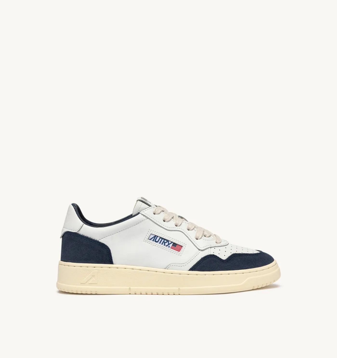 SNEAKERS MEDALIST LOW IN PELLE BIANCA E SUEDE DENIM