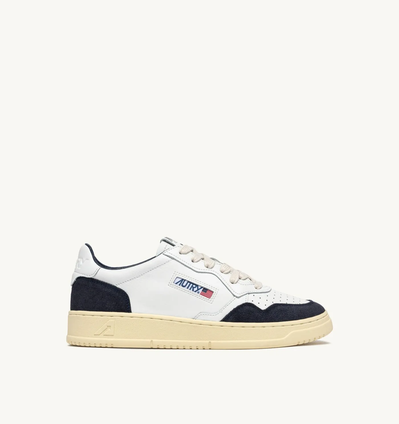 SNEAKERS MEDALIST LOW IN PELLE BIANCA E SUEDE OCEANO
