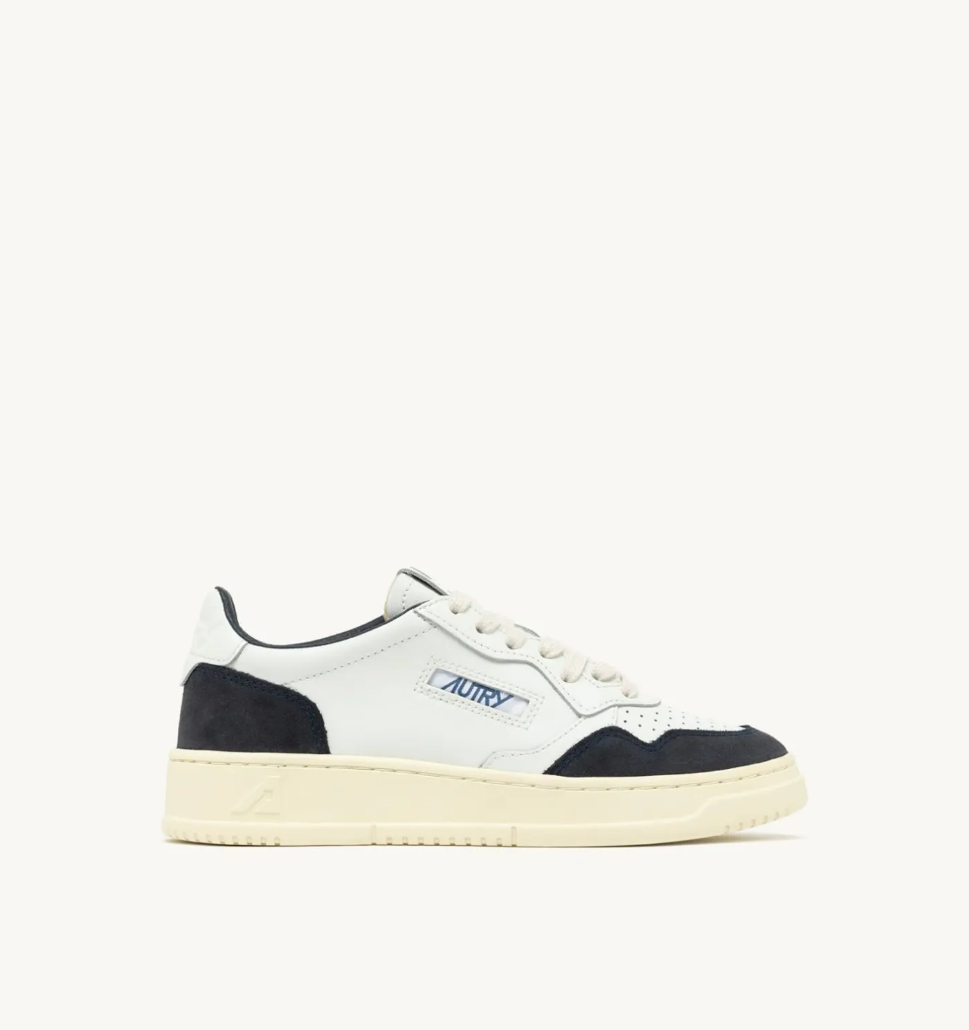 SNEAKERS MEDALIST LOW IN PELLE BIANCA E SUEDE OCEANO