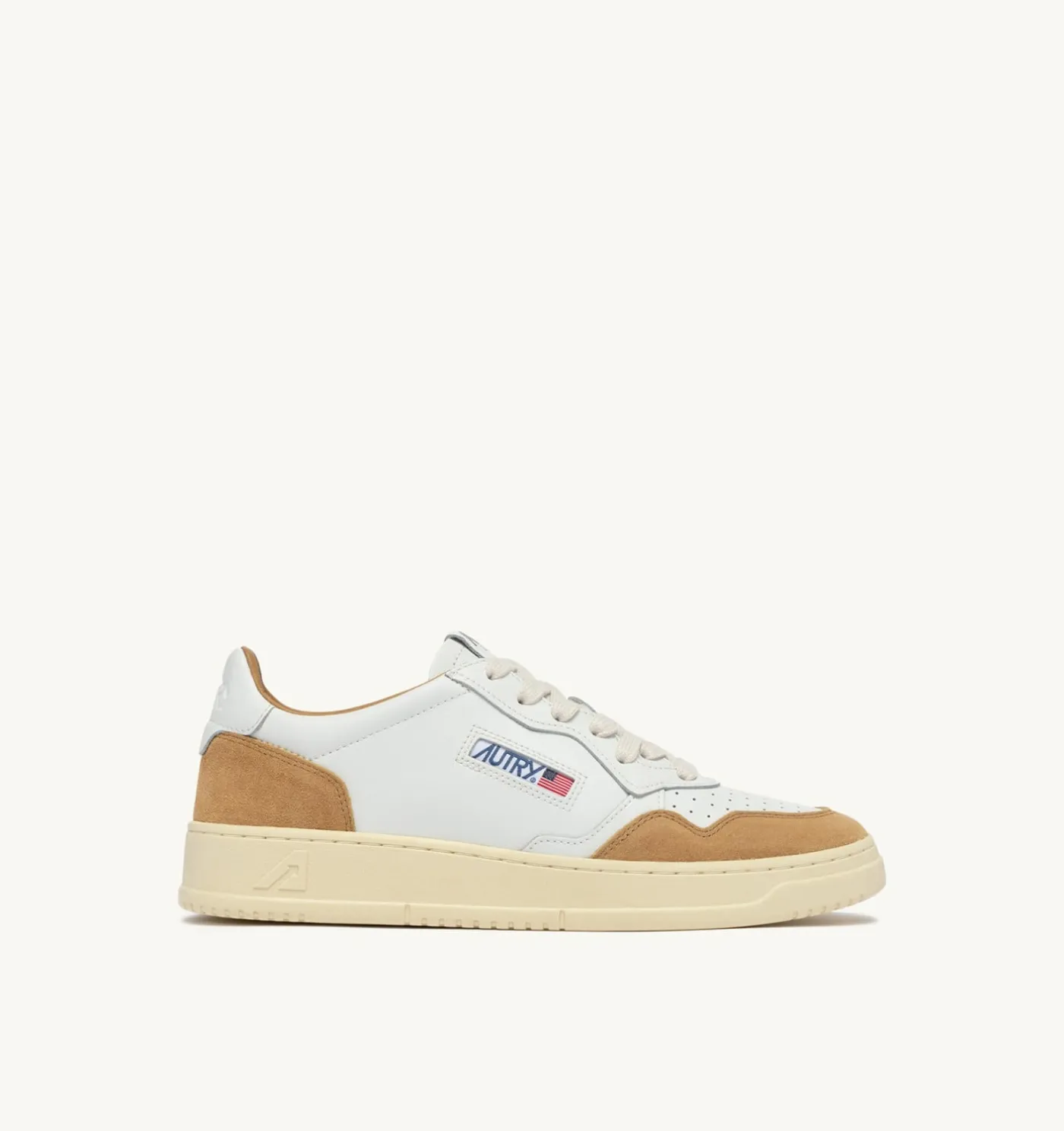 SNEAKERS MEDALIST LOW IN PELLE BIANCA E SUEDE RAME