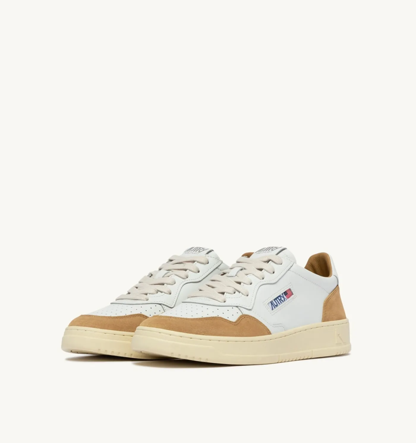 SNEAKERS MEDALIST LOW IN PELLE BIANCA E SUEDE RAME