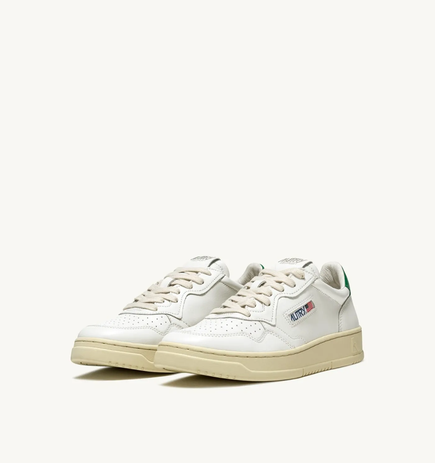 SNEAKERS MEDALIST LOW IN PELLE BIANCA E VERDE