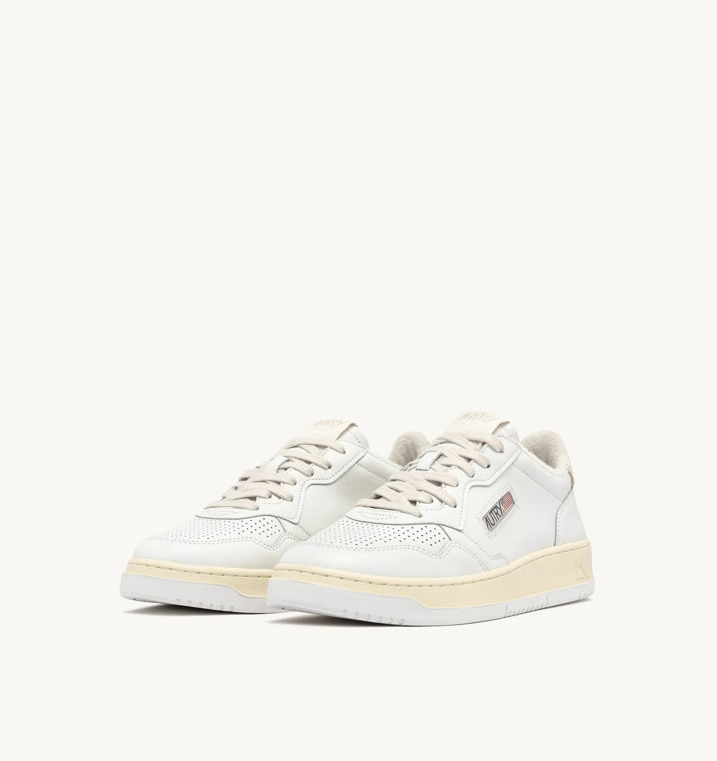 MEDALIST LOW IN PELLE COLORE BIANCO E AVORIO