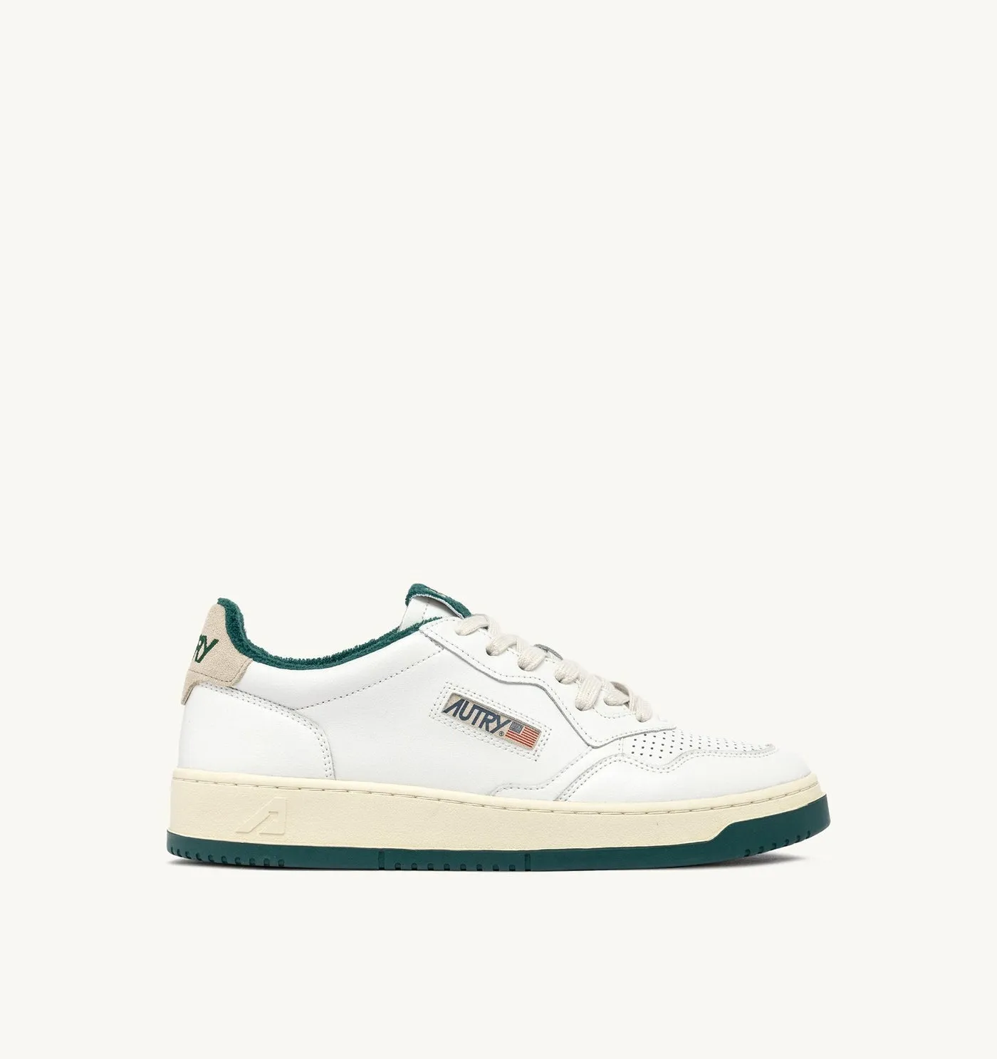 MEDALIST LOW IN PELLE COLORE BIANCO E FOREST