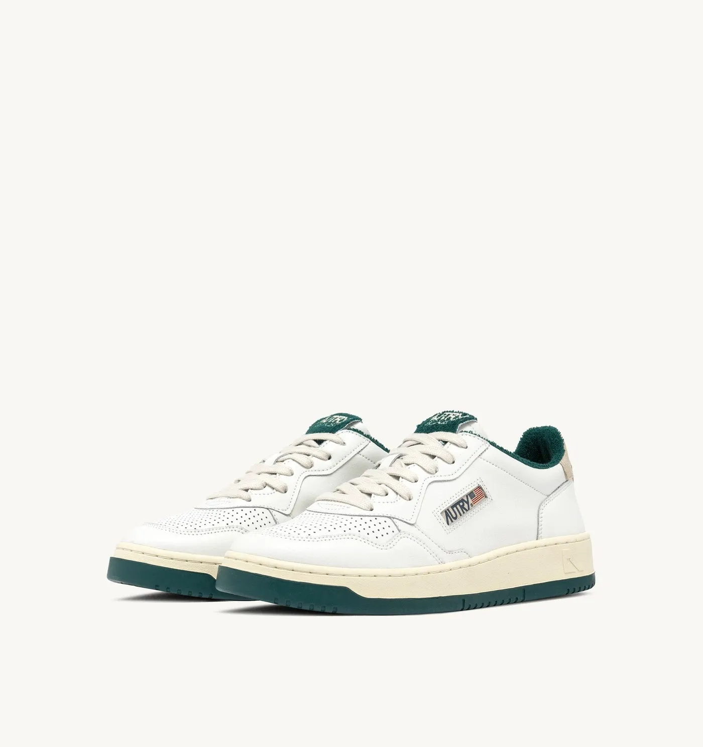 MEDALIST LOW IN PELLE COLORE BIANCO E FOREST